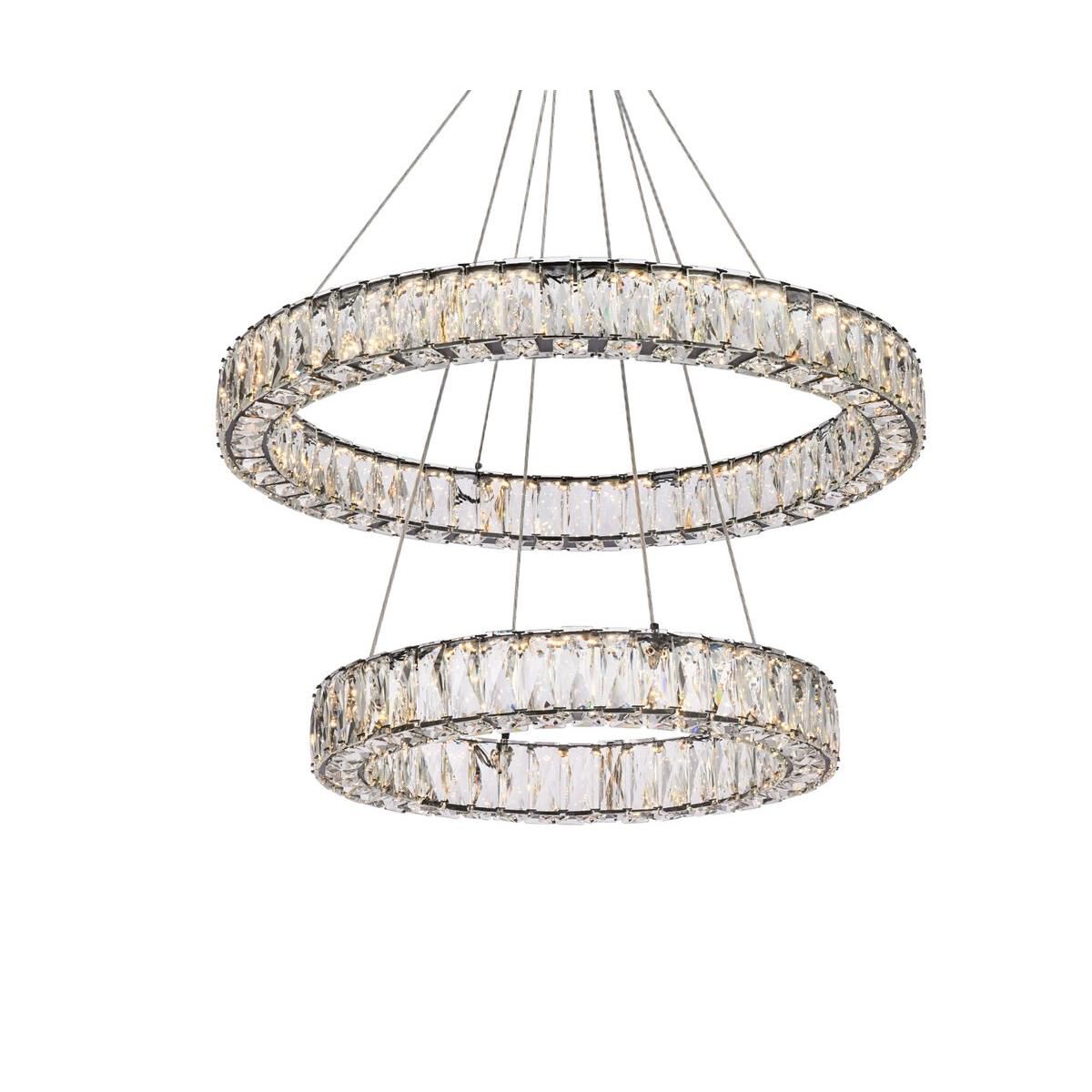 Monroe 28 Inch 2 Light LED Chandelier by Elegant Lighting