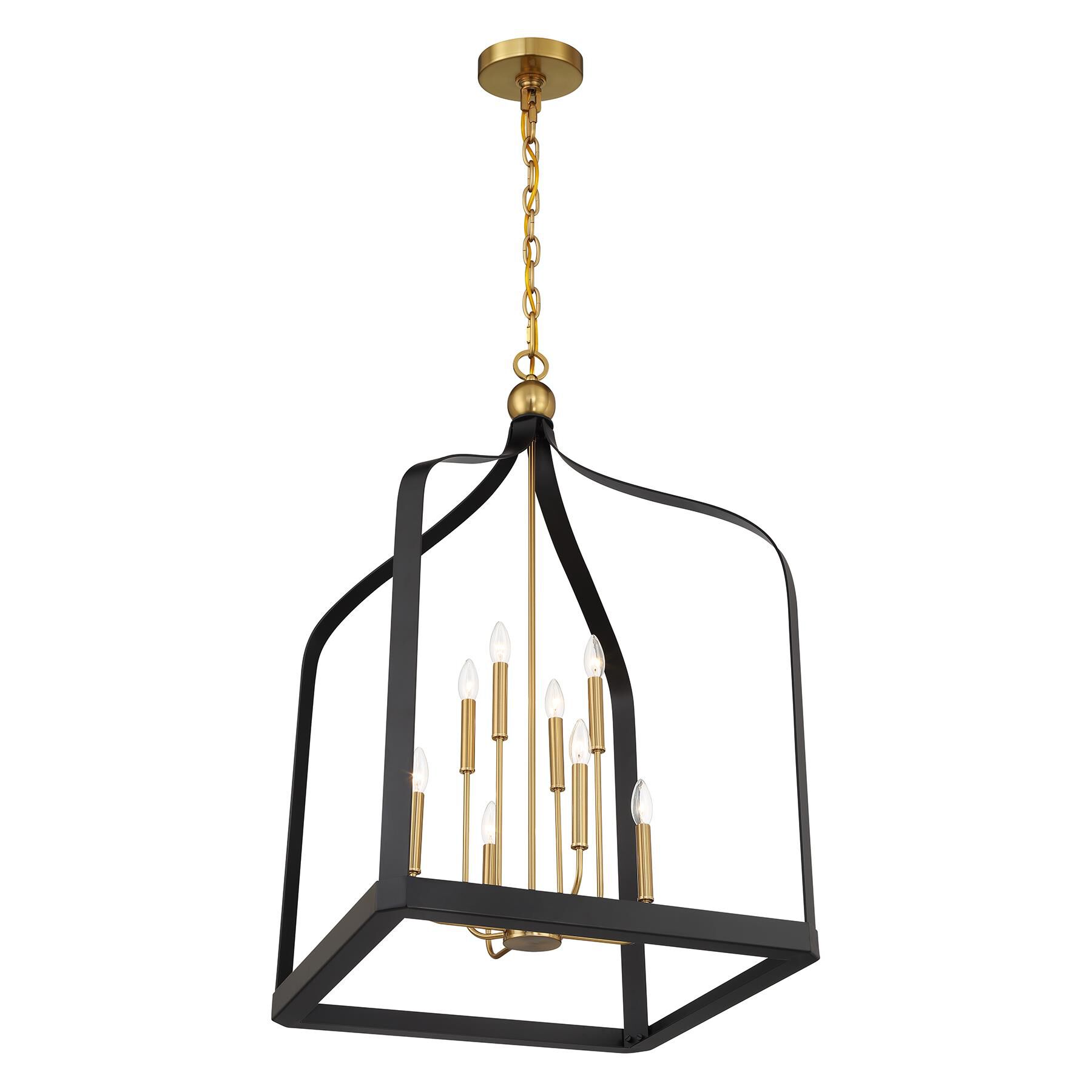 Shown in Matte Black With Warm Brass Accents finish