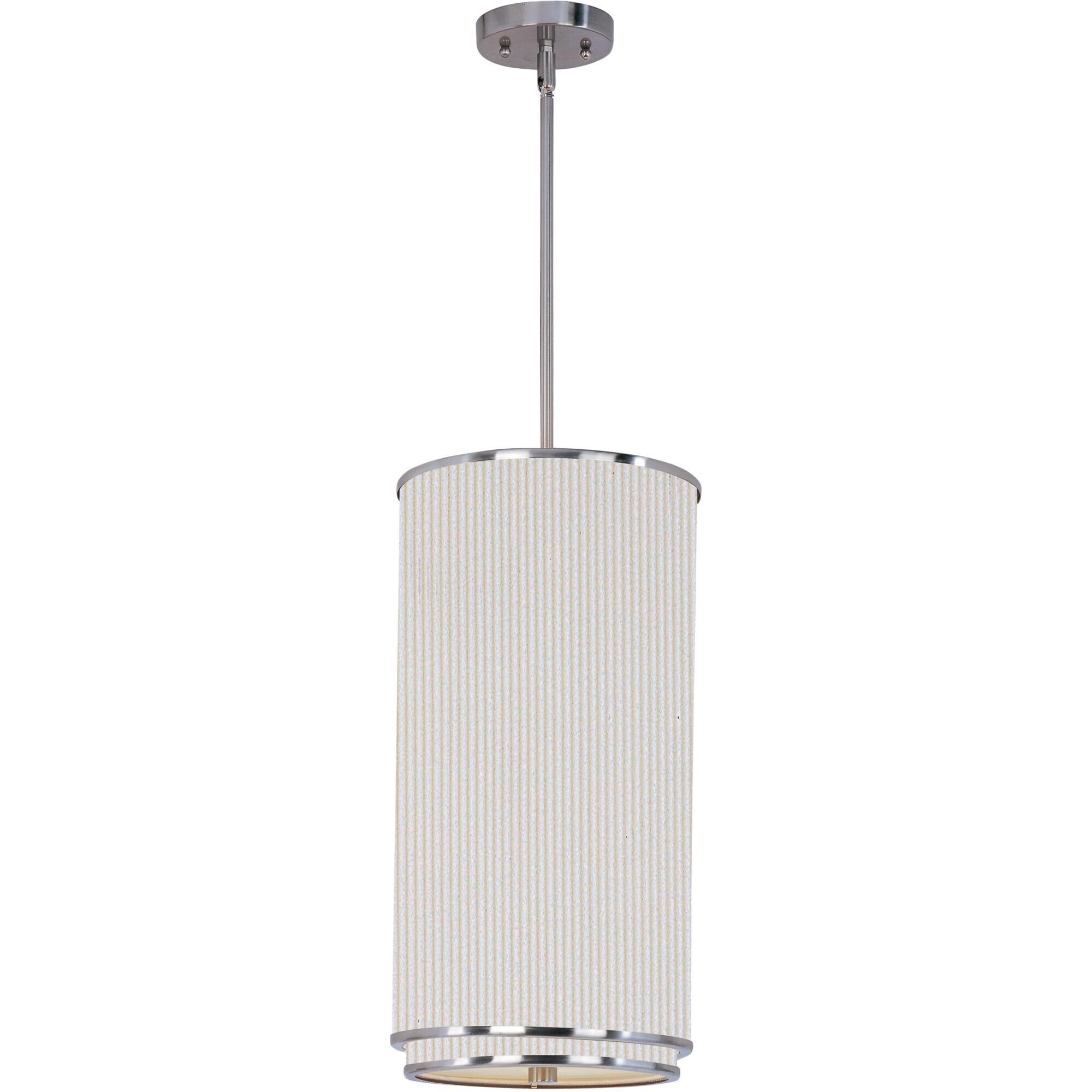 Shown in Satin Nickel finish and Linen shade