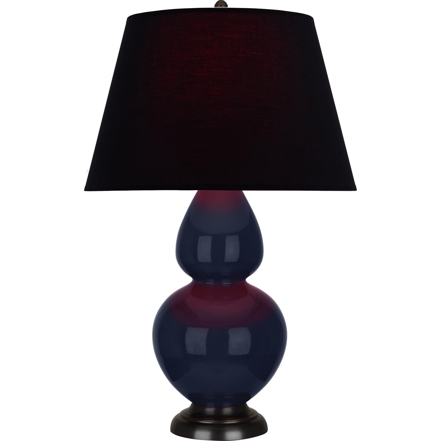 Shown in Midnight Blue finish and Ink Black and Red shade and Deep Patina Bronze accent