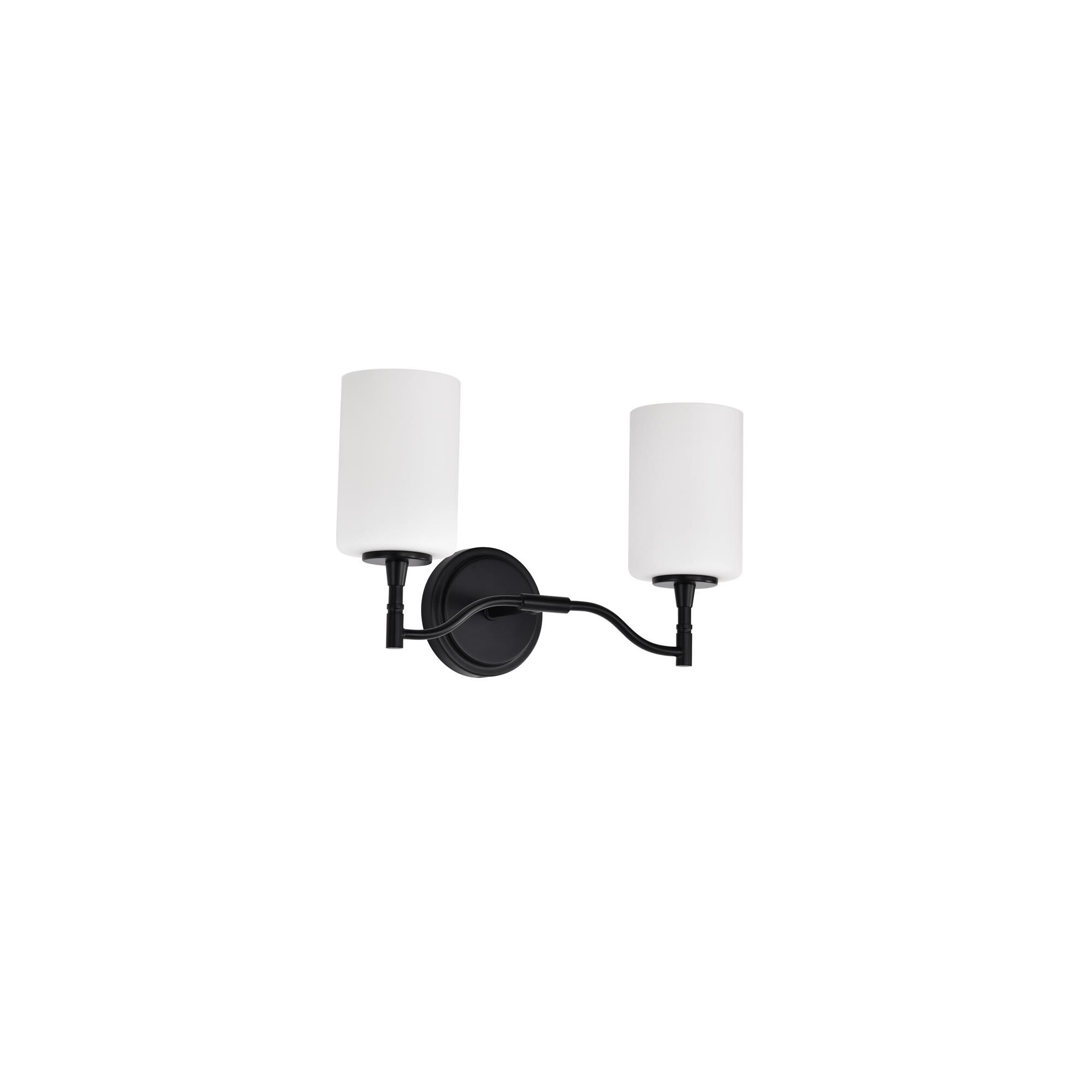 Shown in Matte Black finish and White Opal glass