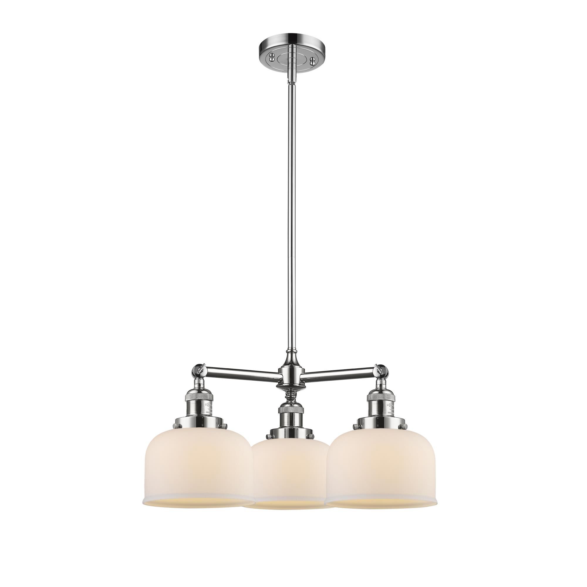 Shown in Polished Chrome finish and Matte White Cased glass