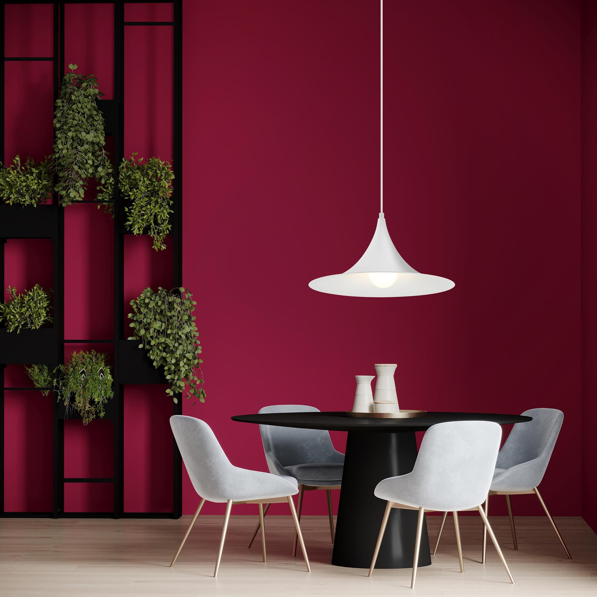 Shown in Matte White finish and Matte White Steel shade