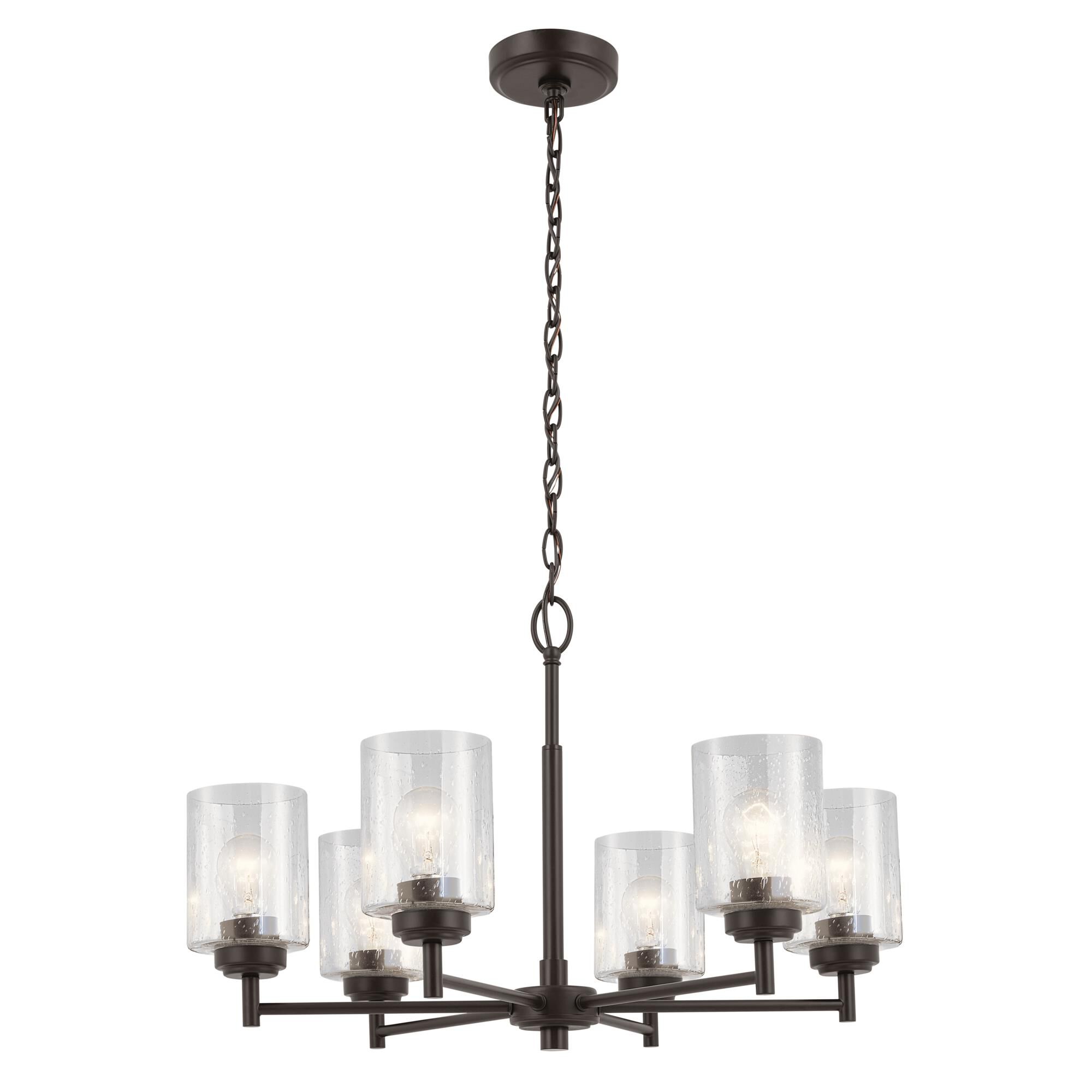 Shown in Bronze finish and Clear Seeded glass