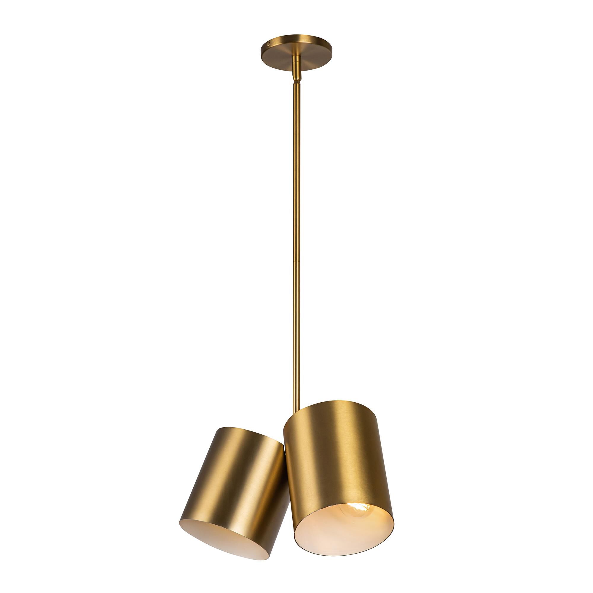Shown in Brushed Gold finish and Steel shade