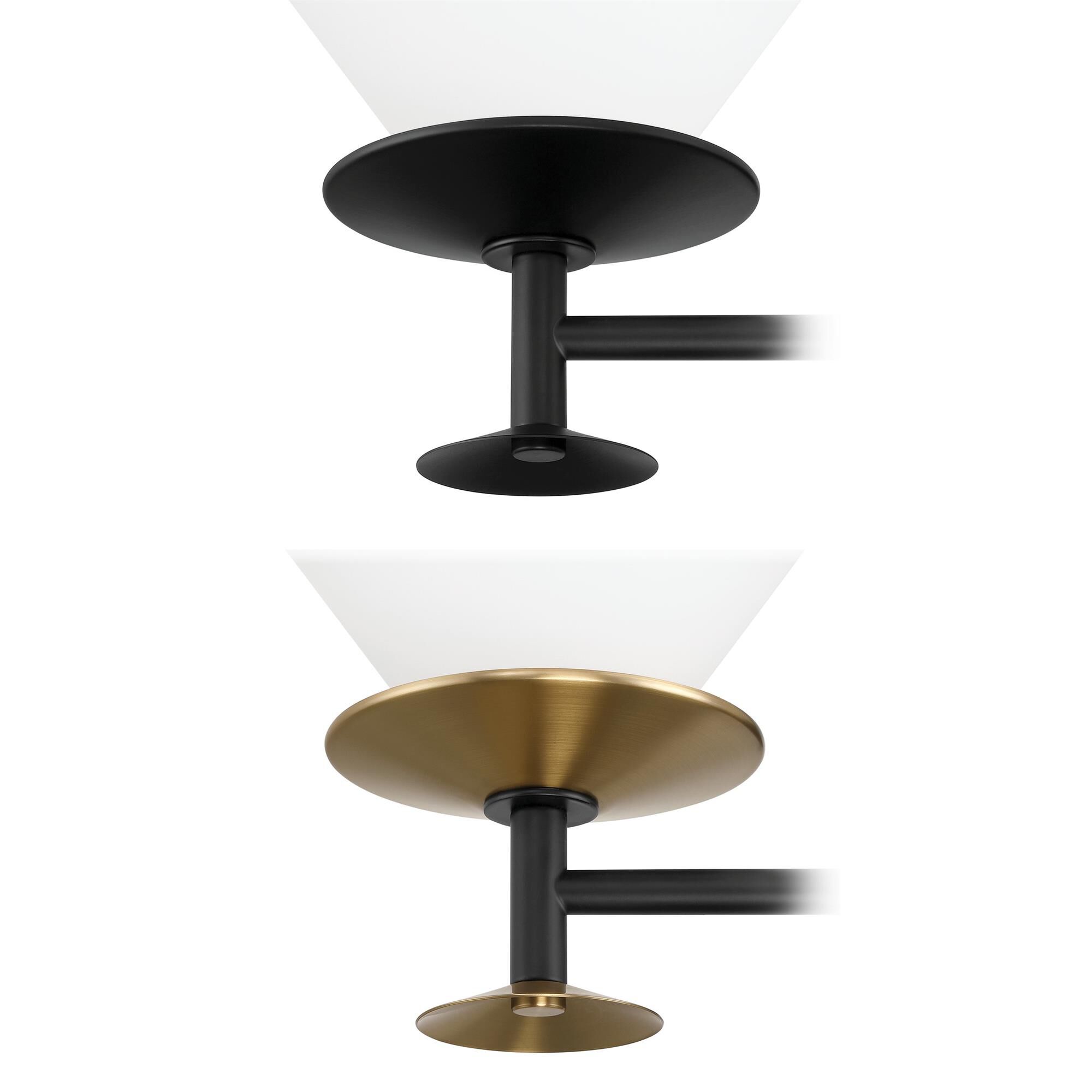 Shown in Matte Black finish and Etched Opal glass