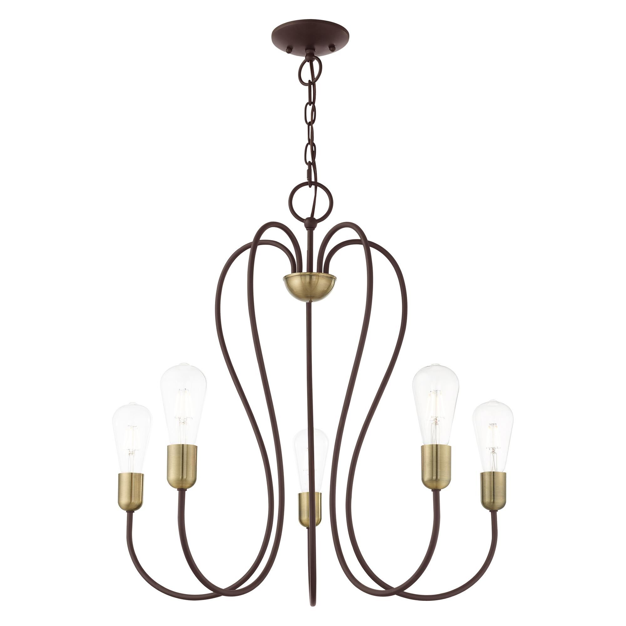 Shown in Bronze With Antique Brass Accents finish