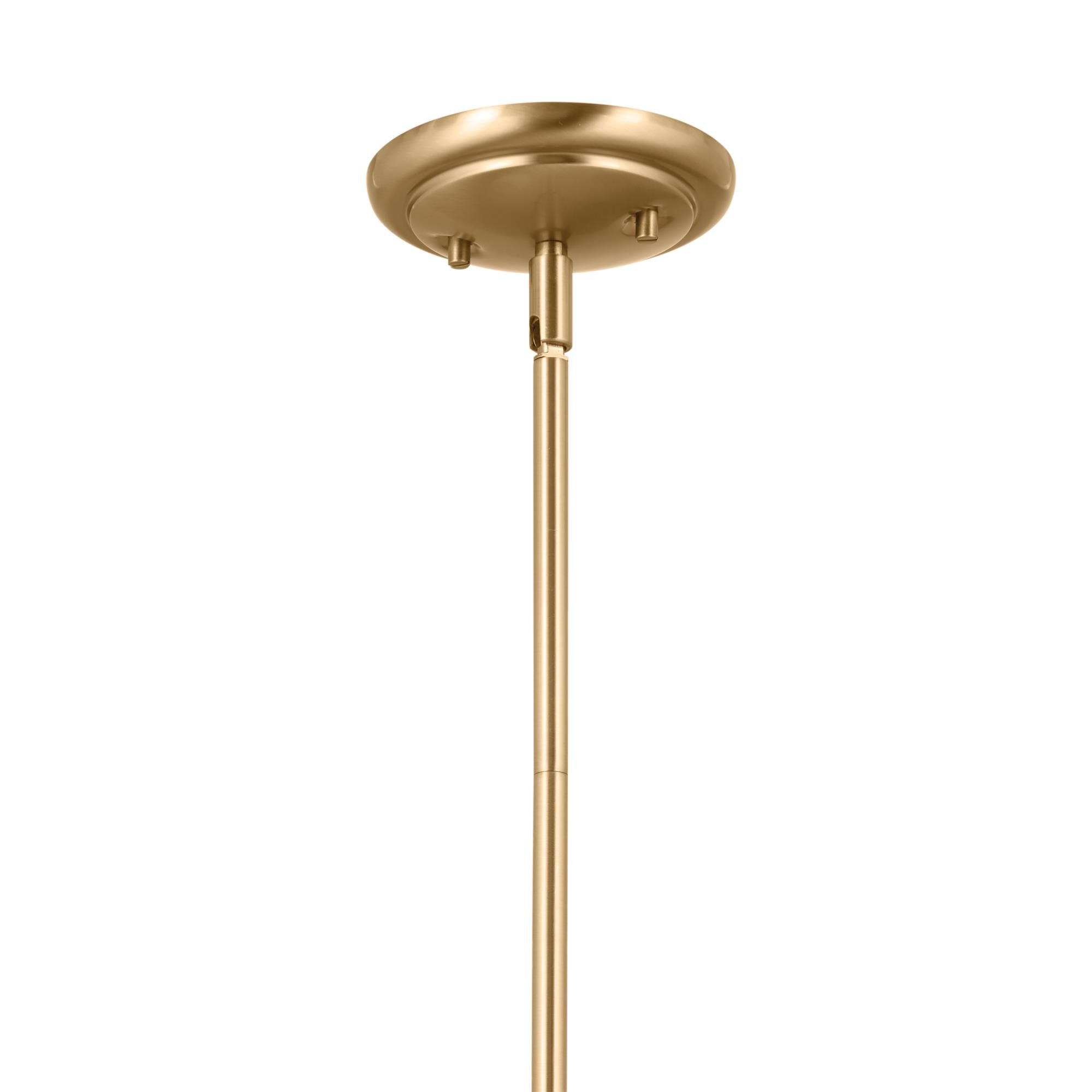 Shown in Brushed Natural Brass finish and Fabric and Bell shade