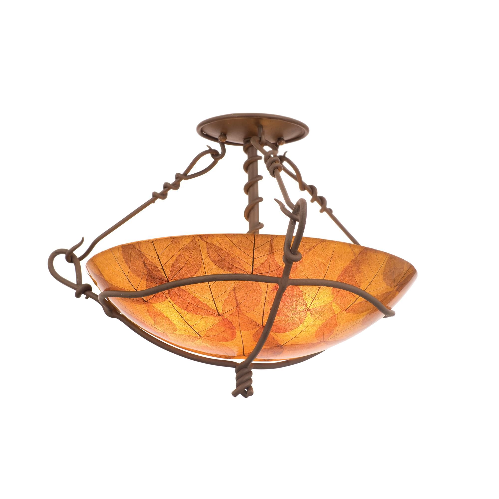 Shown in Bark finish and NS101 Buddha Leaf glass