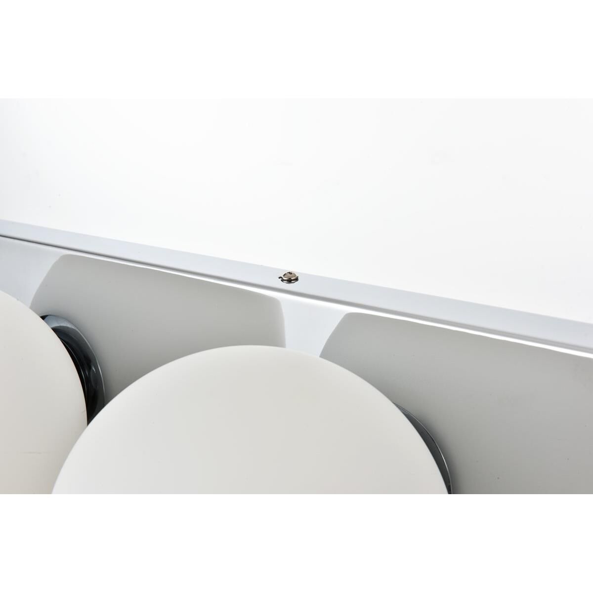 Shown in Chrome  finish and Frosted White glass