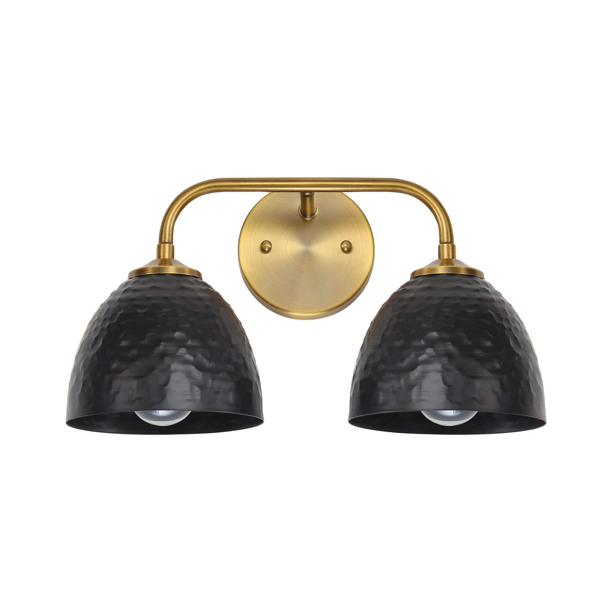 Shown in Modern Brass finish and Matte Black shade