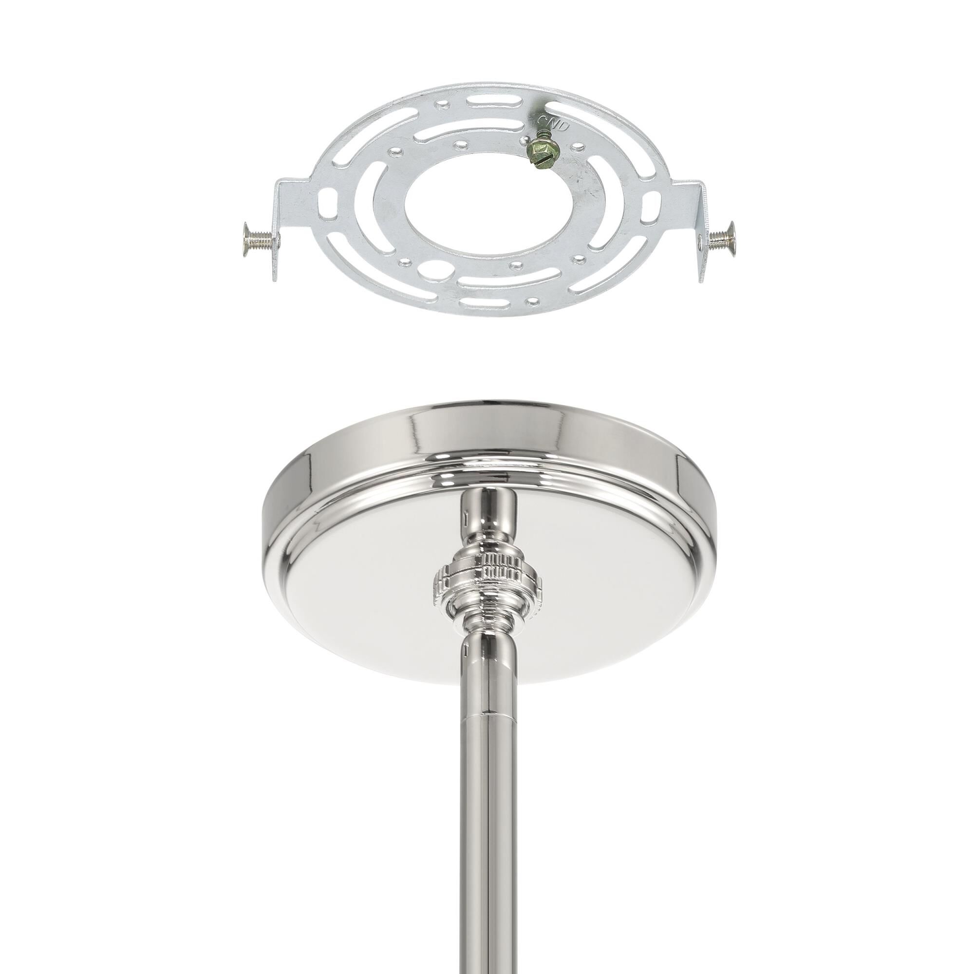 Shown in Polished Nickel finish and Opal glass