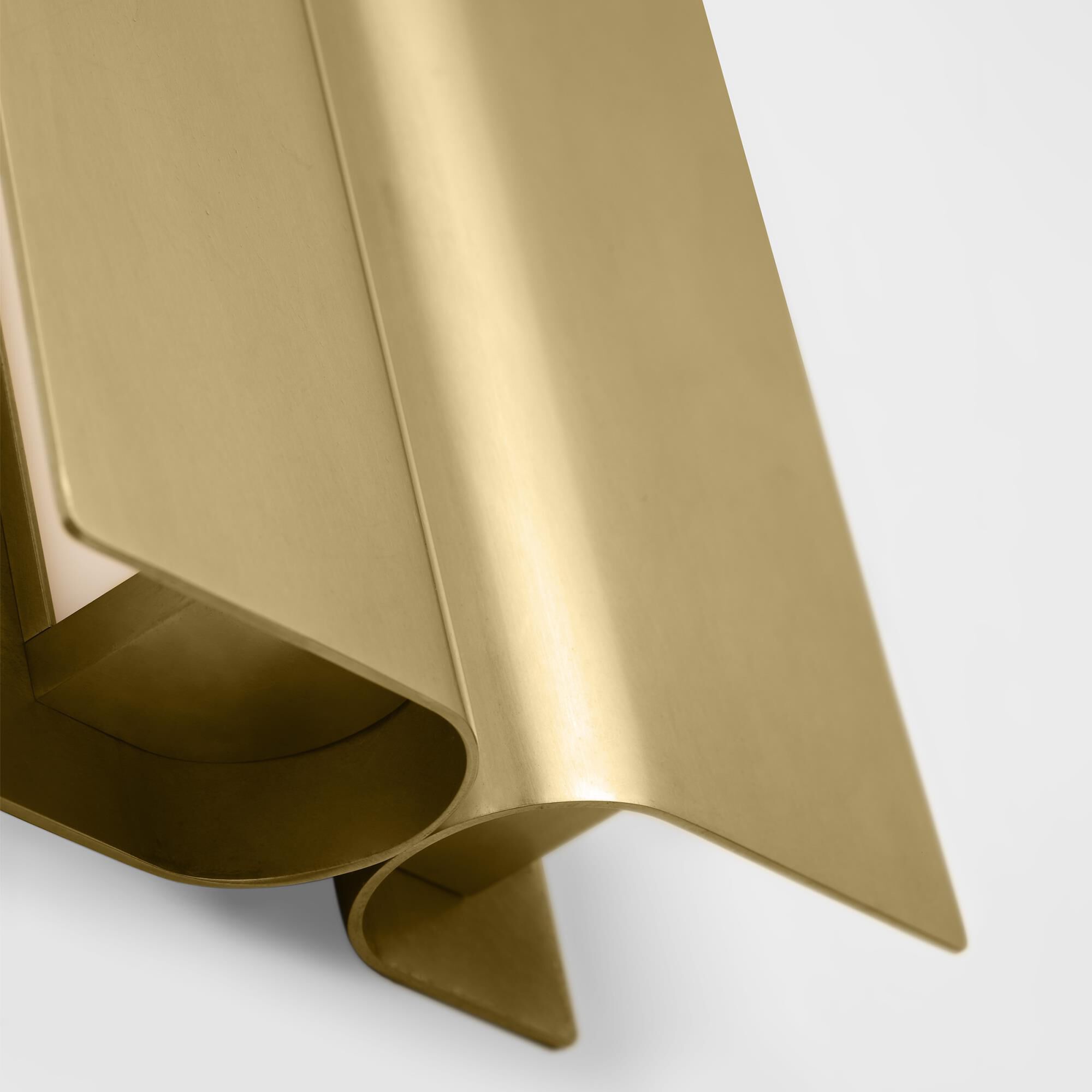 Shown in Hand-Rubbed Antique Brass finish and Brass shade