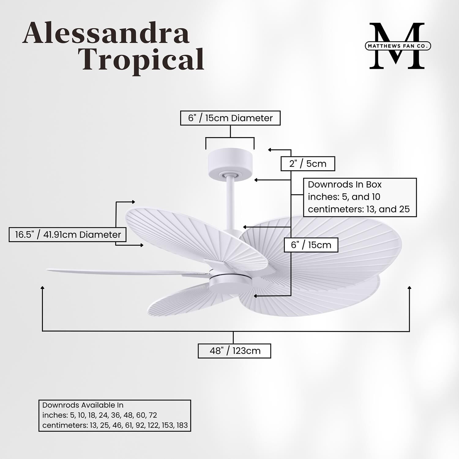 Alessandra Tropical 48 Inch Ceiling Fan by Matthews Fan Company