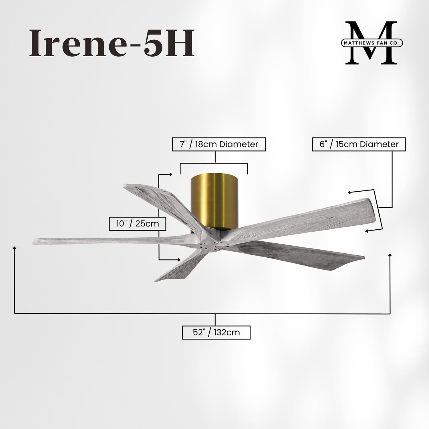 Irene 52 Inch Flush Mount Fan by Matthews Fan Company