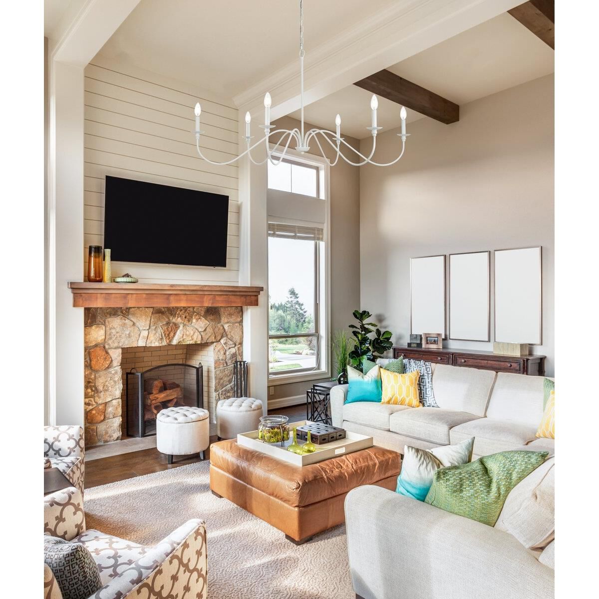 Rohan 48 Inch 6 Light Chandelier by Elegant Lighting