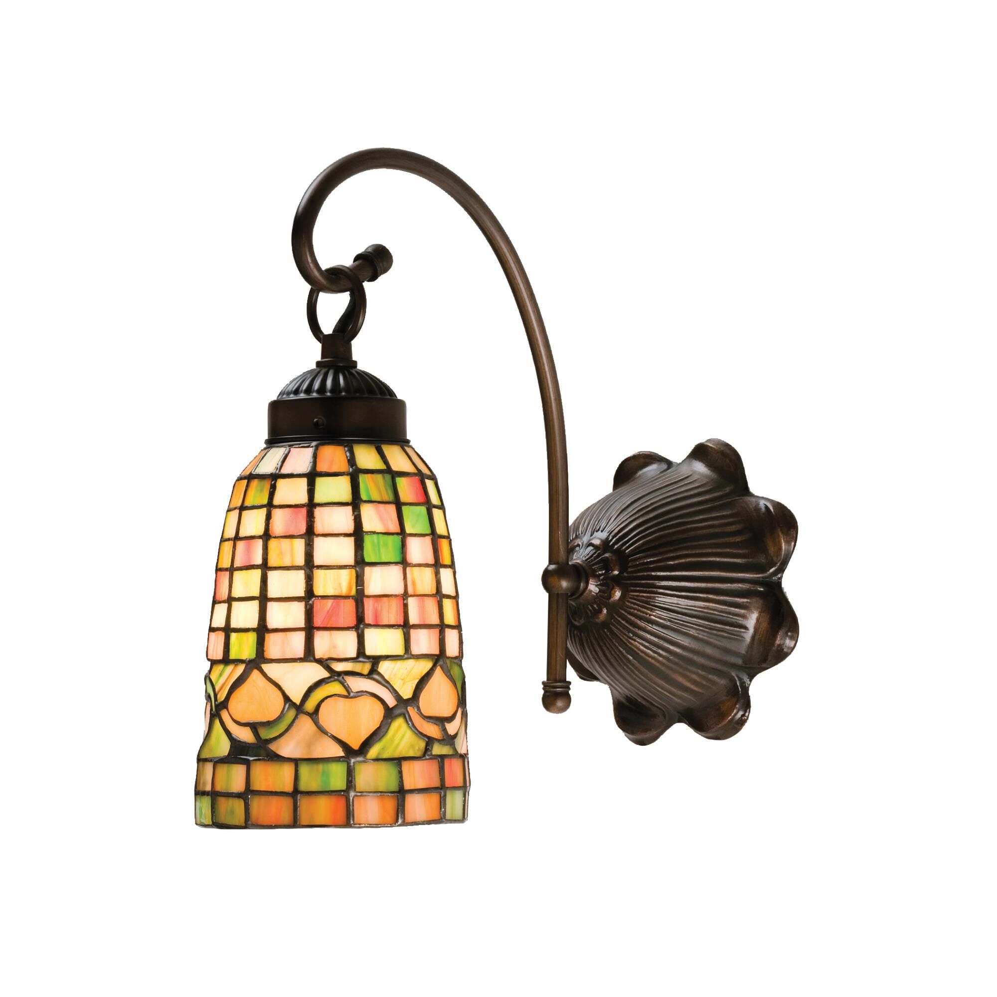 Shown in Antique Finish finish and Autumn Harvest Honey glass