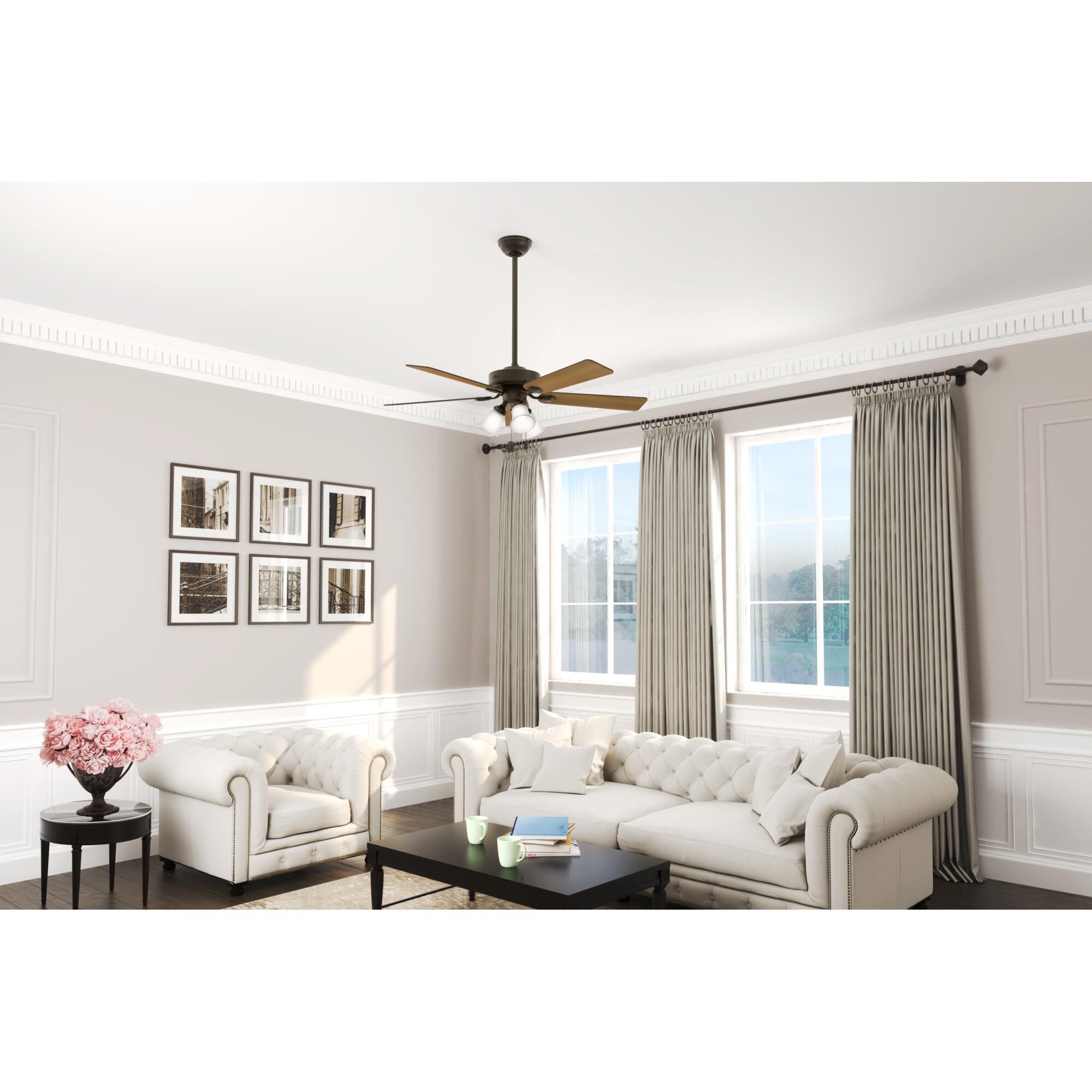 Swanson 52 Inch Ceiling Fan with Light Kit by Hunter Fan