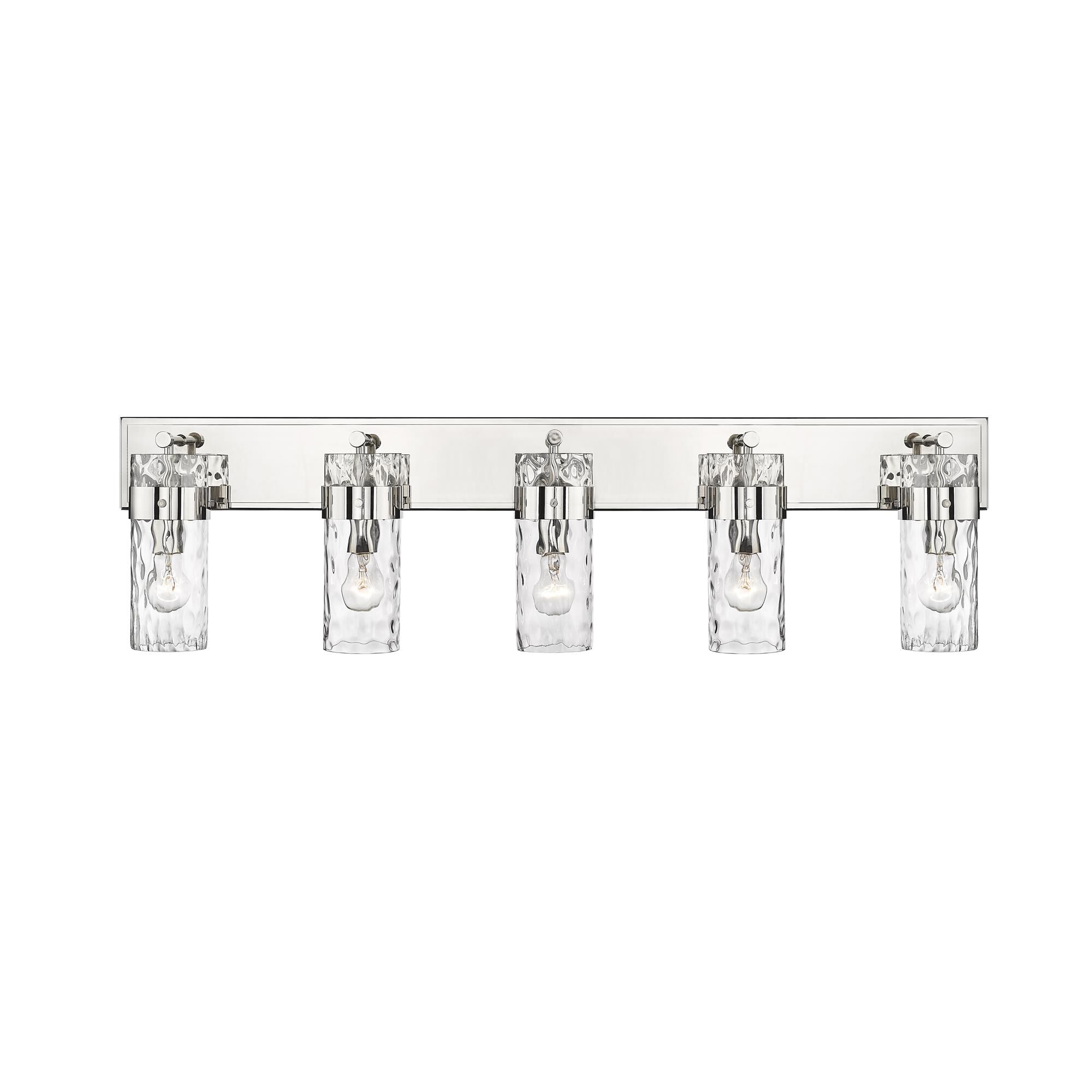 Shown in Polished Nickel finish and Glass shade