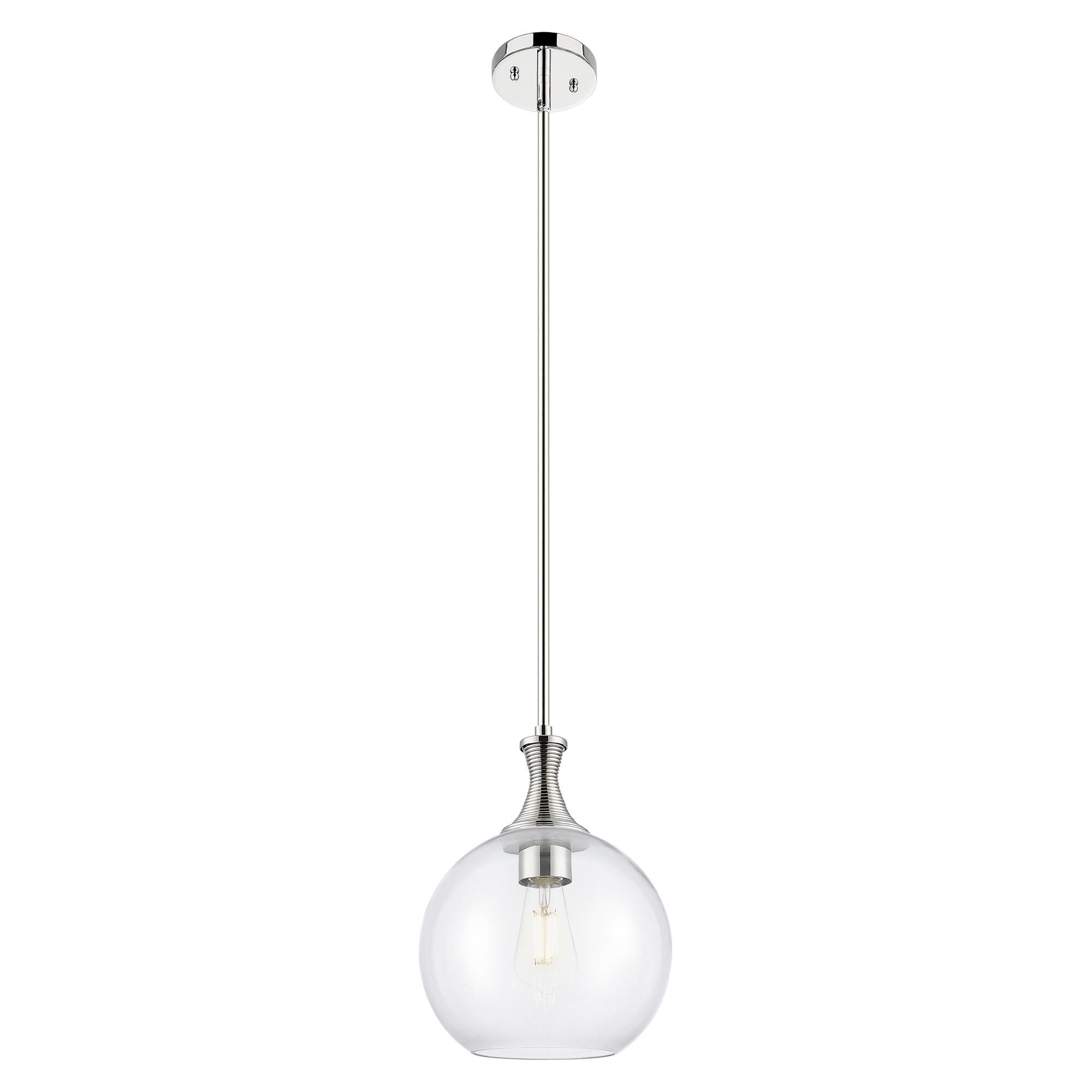 Shown in Polished Nickel finish and Clear glass