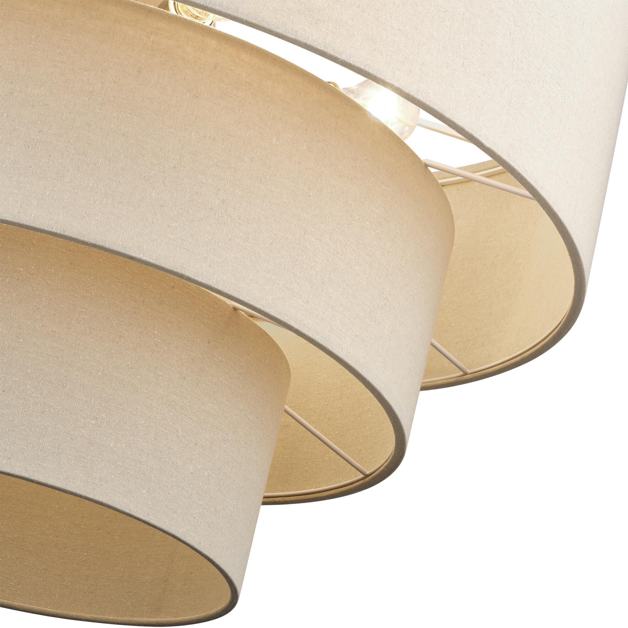 Shown in Antique Gold Leaf finish and Hand Crafted Parchment Color Hardback Fabric shade