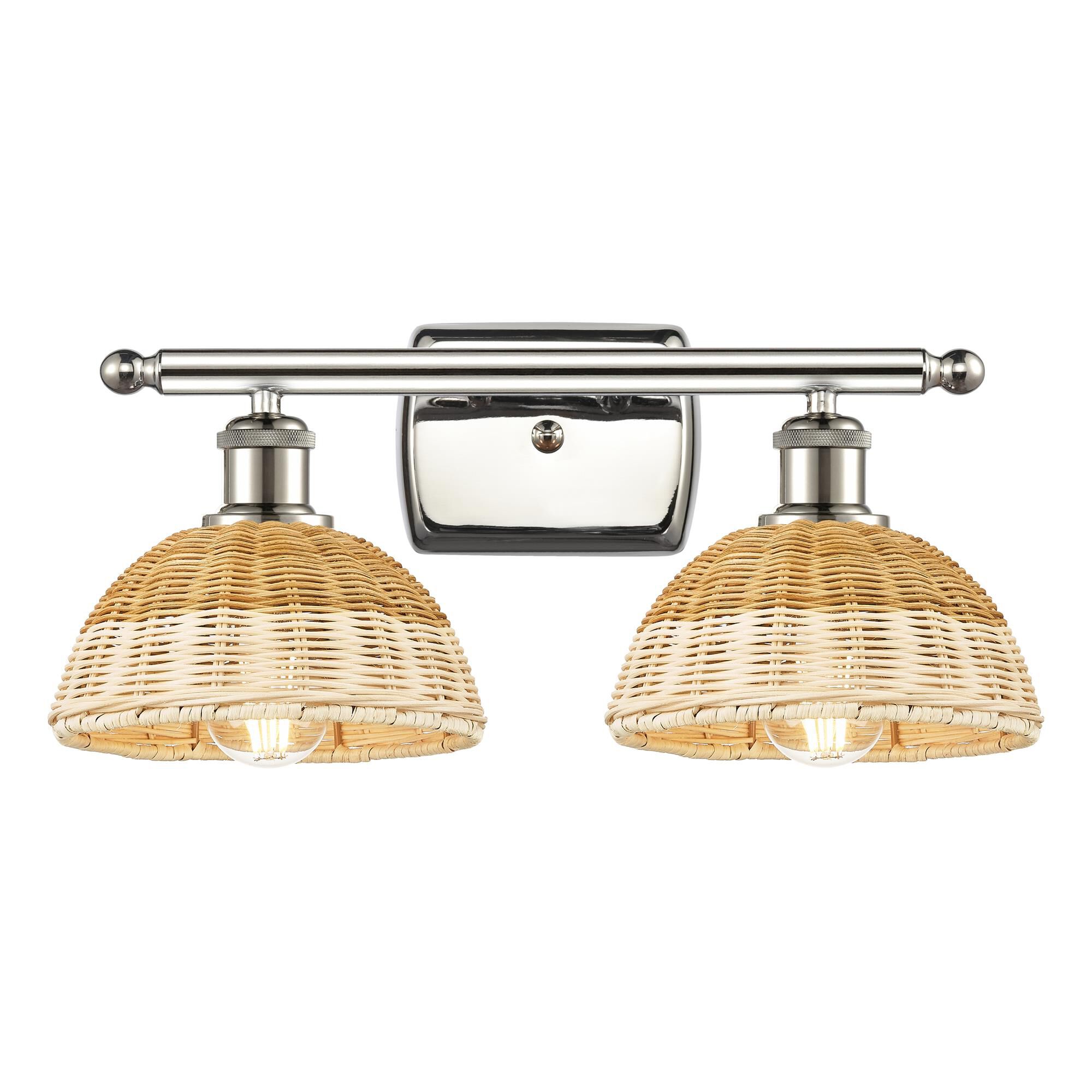 Shown in Polished Nickel finish and Natural shade