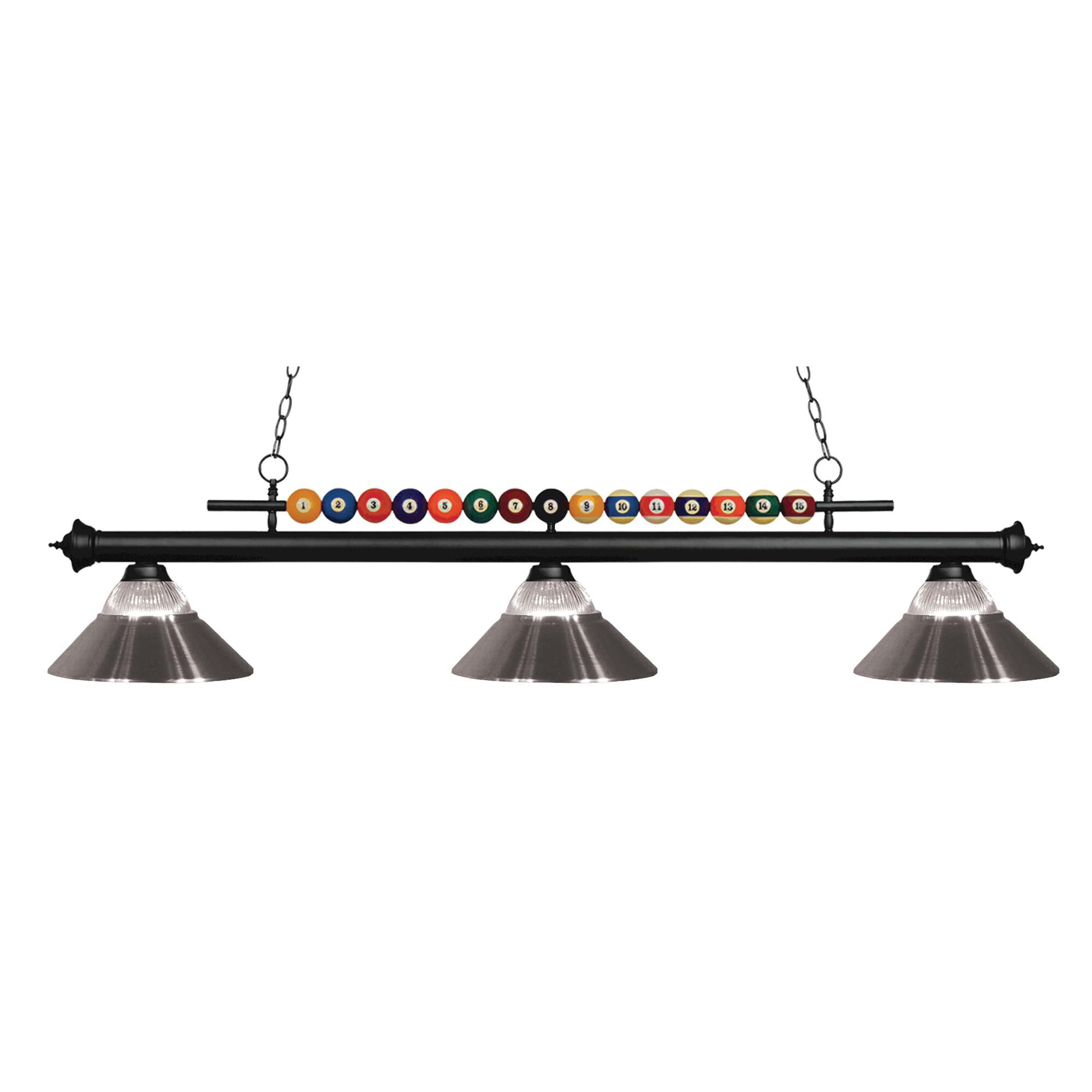 Shown in Matte Black finish and + Steel glass and Glass + Steel shade