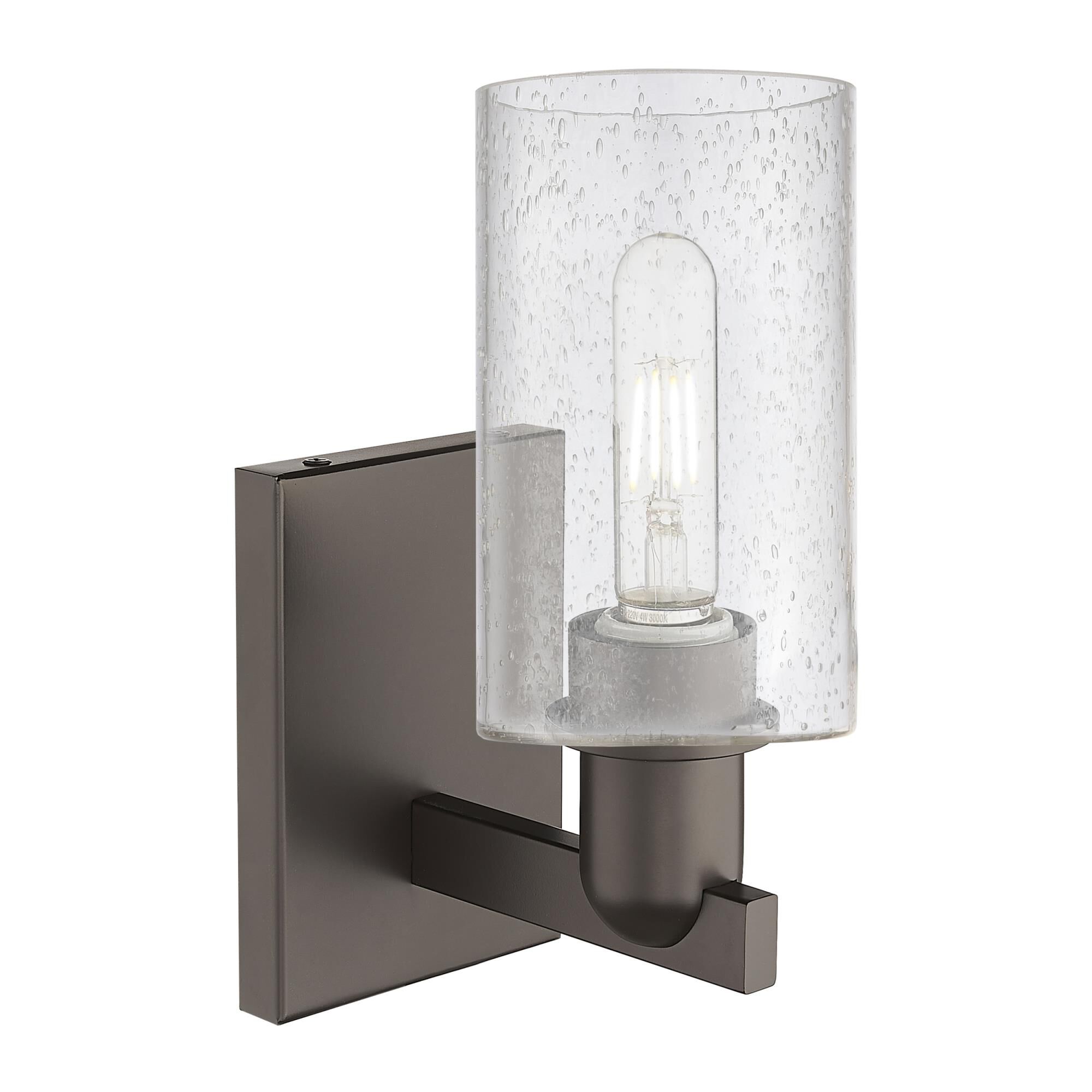 Shown in Oil Rubbed Bronze finish and Seedy glass