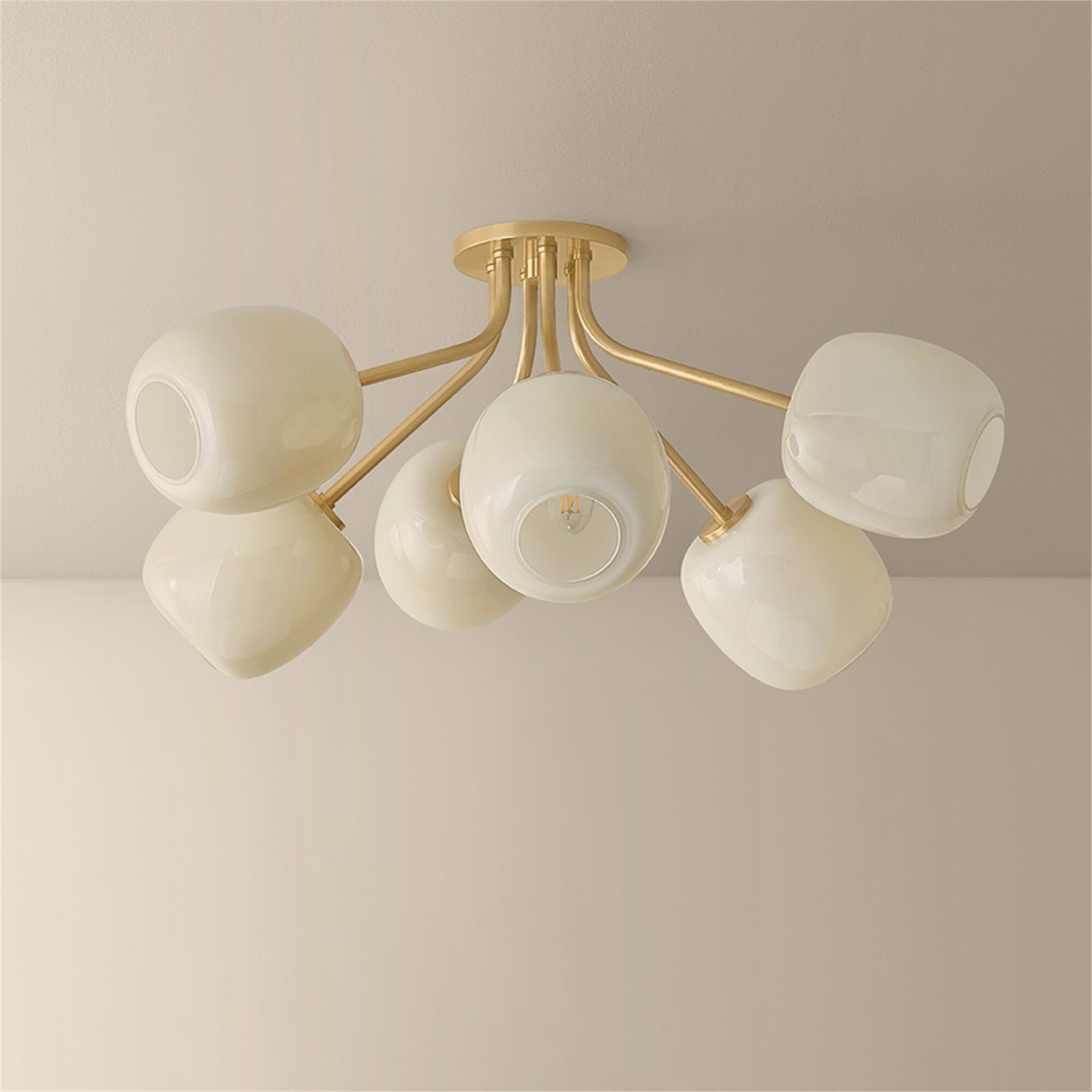 Lisette 29 Inch 6 Light Semi Flush Mount,