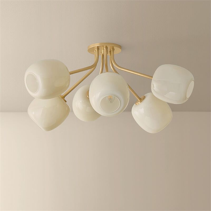 Lisette 29 Inch 6 Light Semi Flush Mount by Mitzi