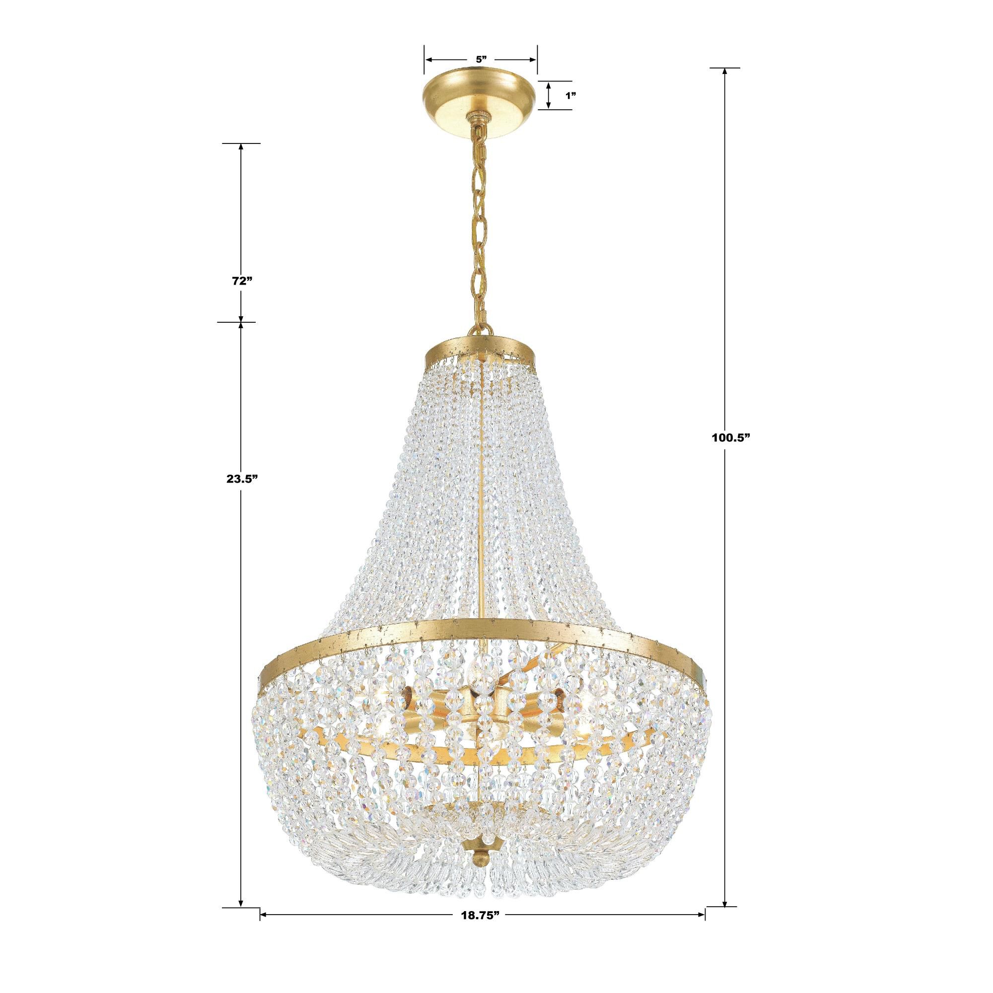 Rylee 18 Inch 6 Light Mini Chandelier by Crystorama