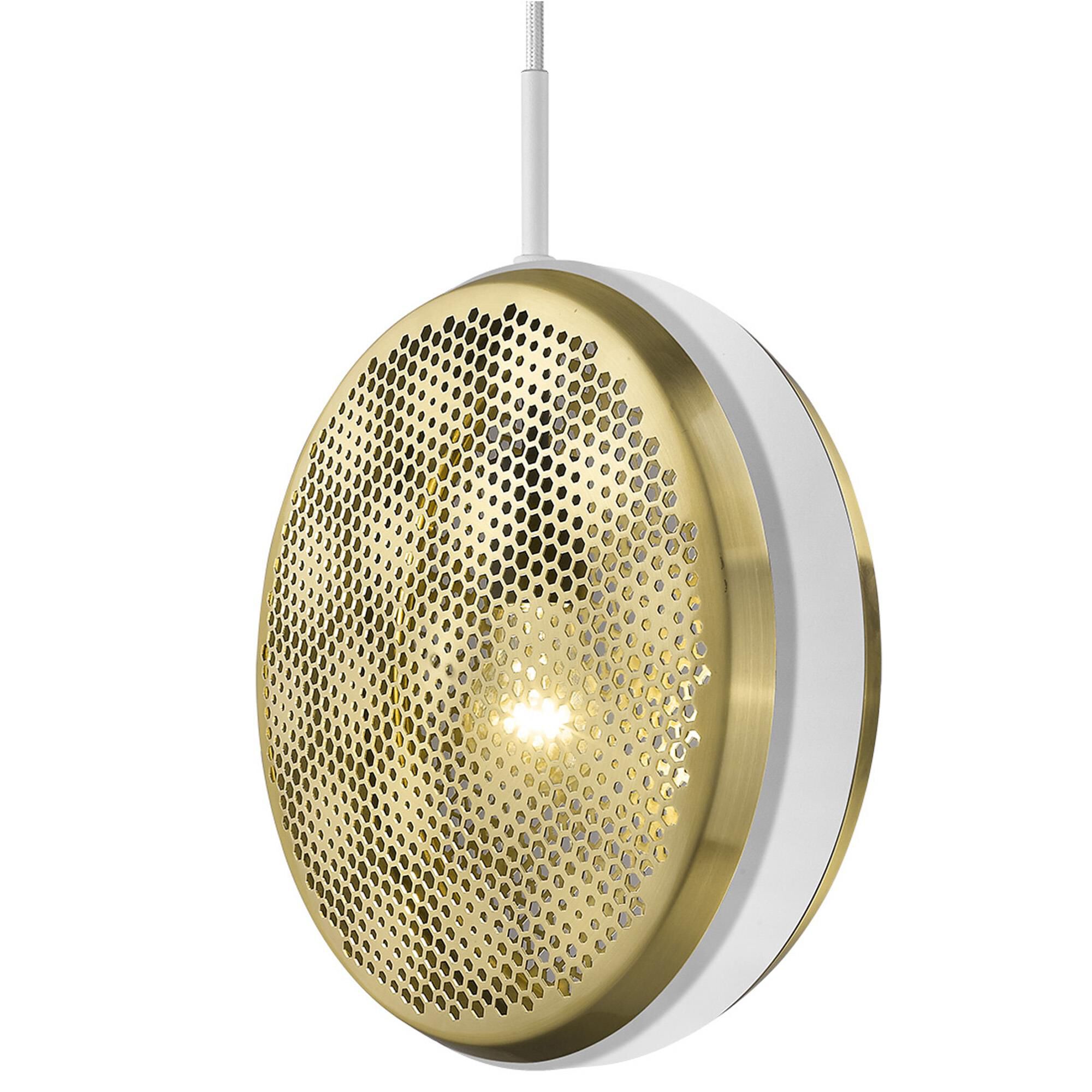 Shown in White finish and -- glass and -- shade