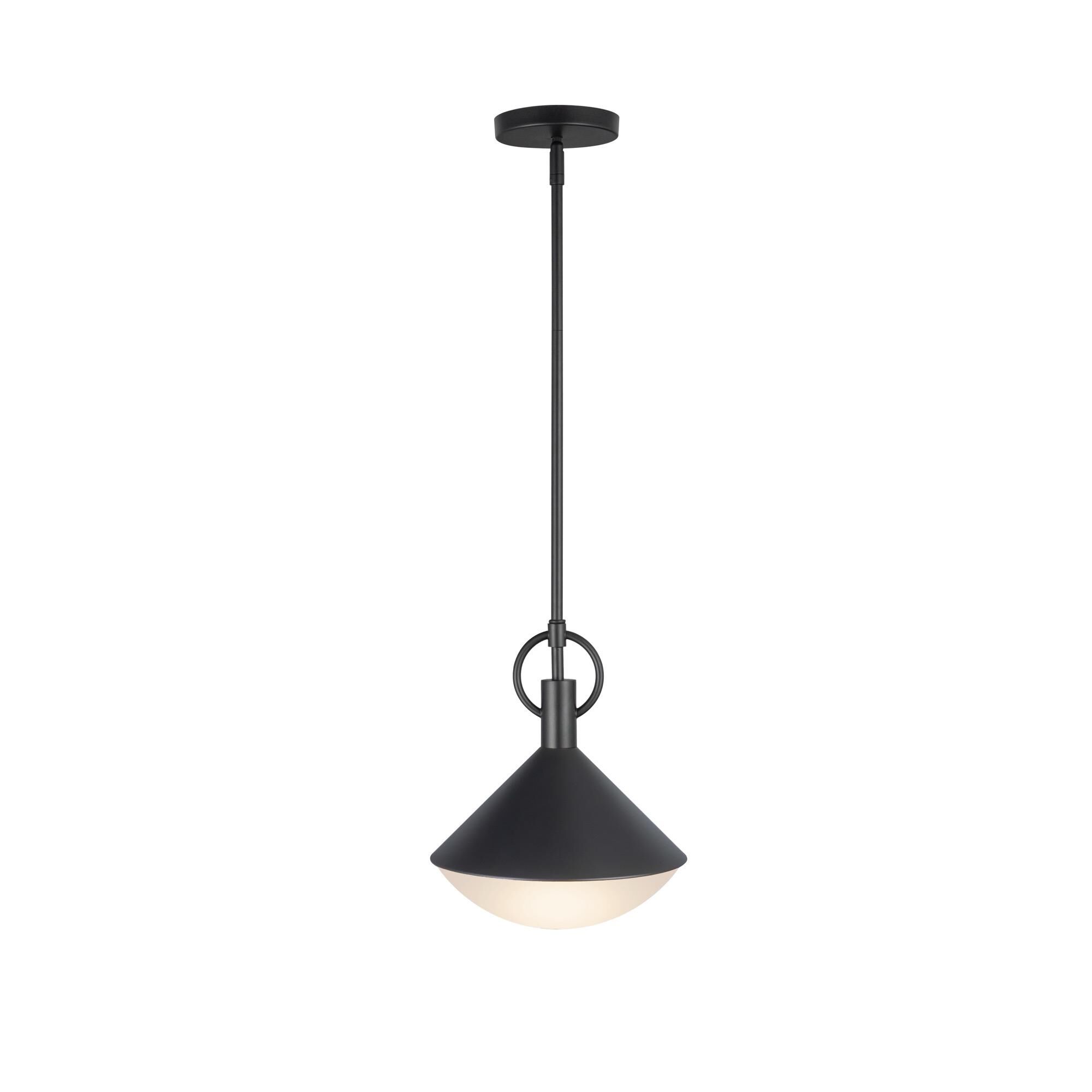 Shown in Black finish and Glass shade