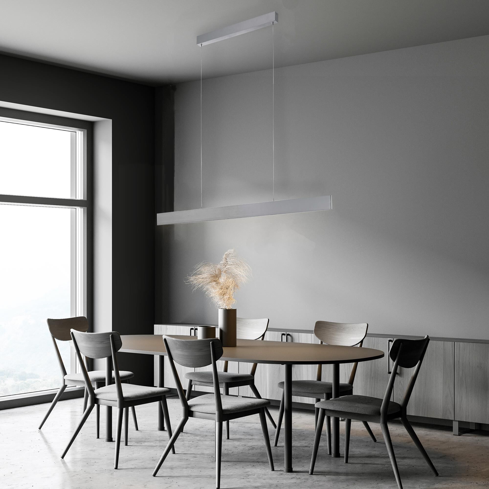 Shown in Brushed Aluminum finish and Rectangle shade