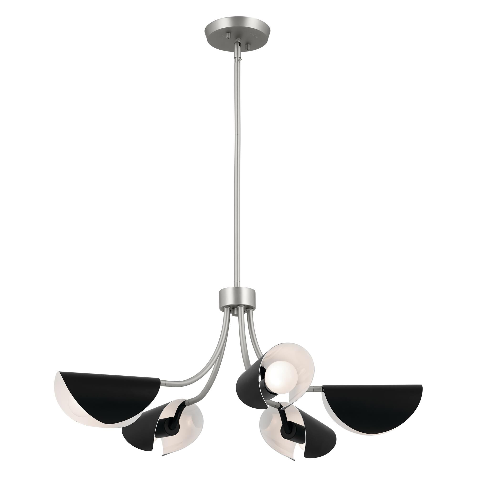 Shown in Satin Nickel finish and Metal and Unique shade