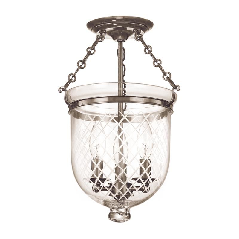 Shown in Historic Nickel finish and Clear Diamond Cut glass