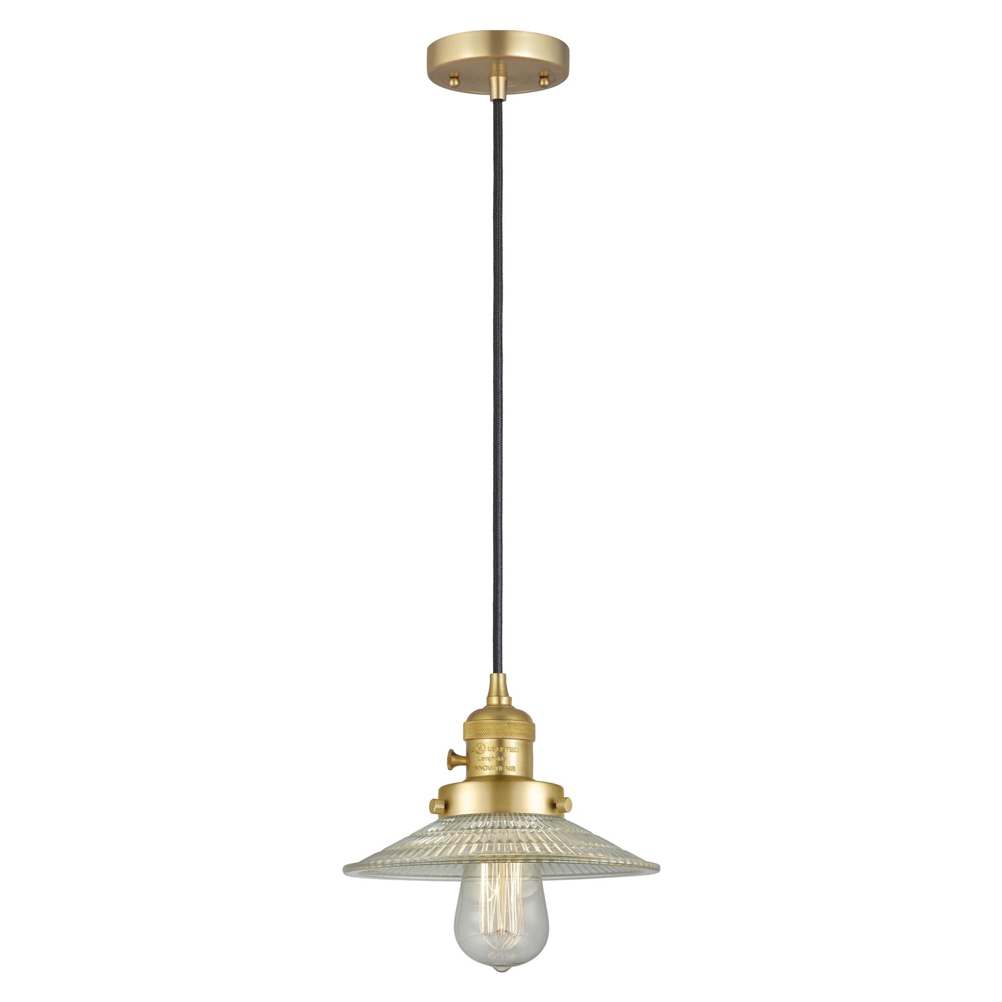 Shown in Satin Gold finish and Clear glass