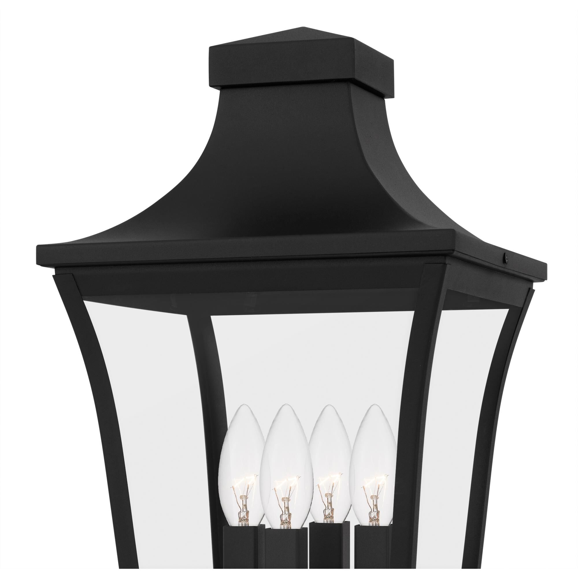 Shown in Earth Black finish and Clear Glass shade