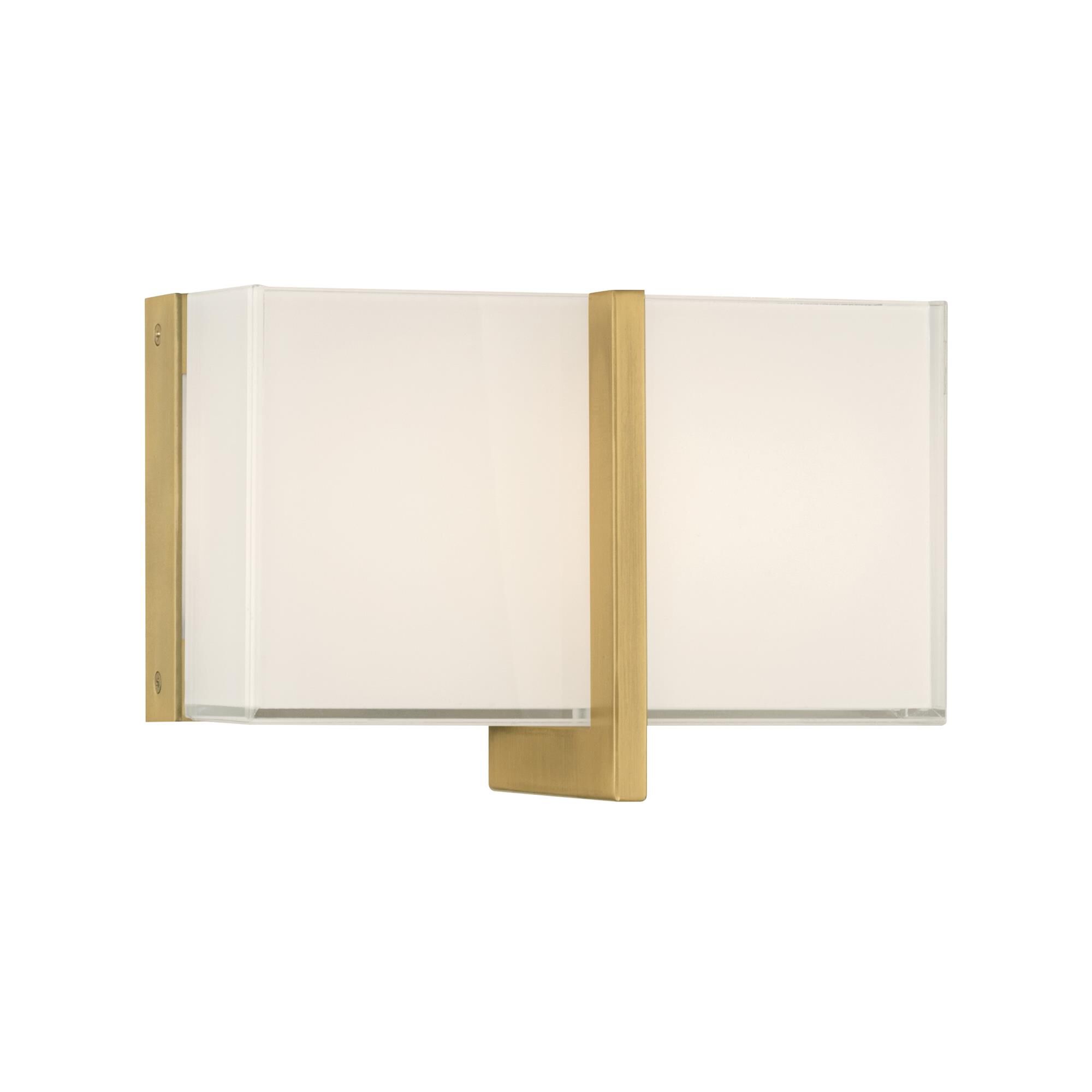 Shown in Legacy Brass finish and White glass