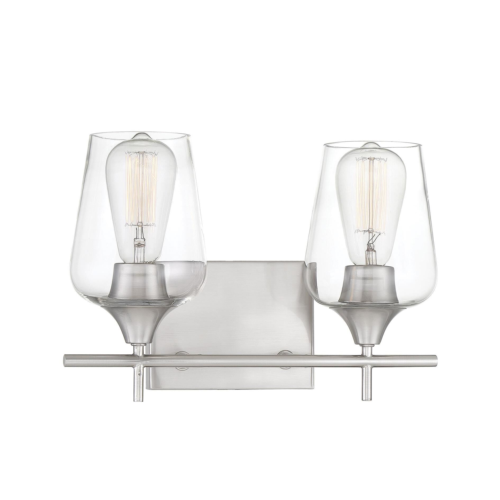 Shown in Satin Nickel finish and Clear glass