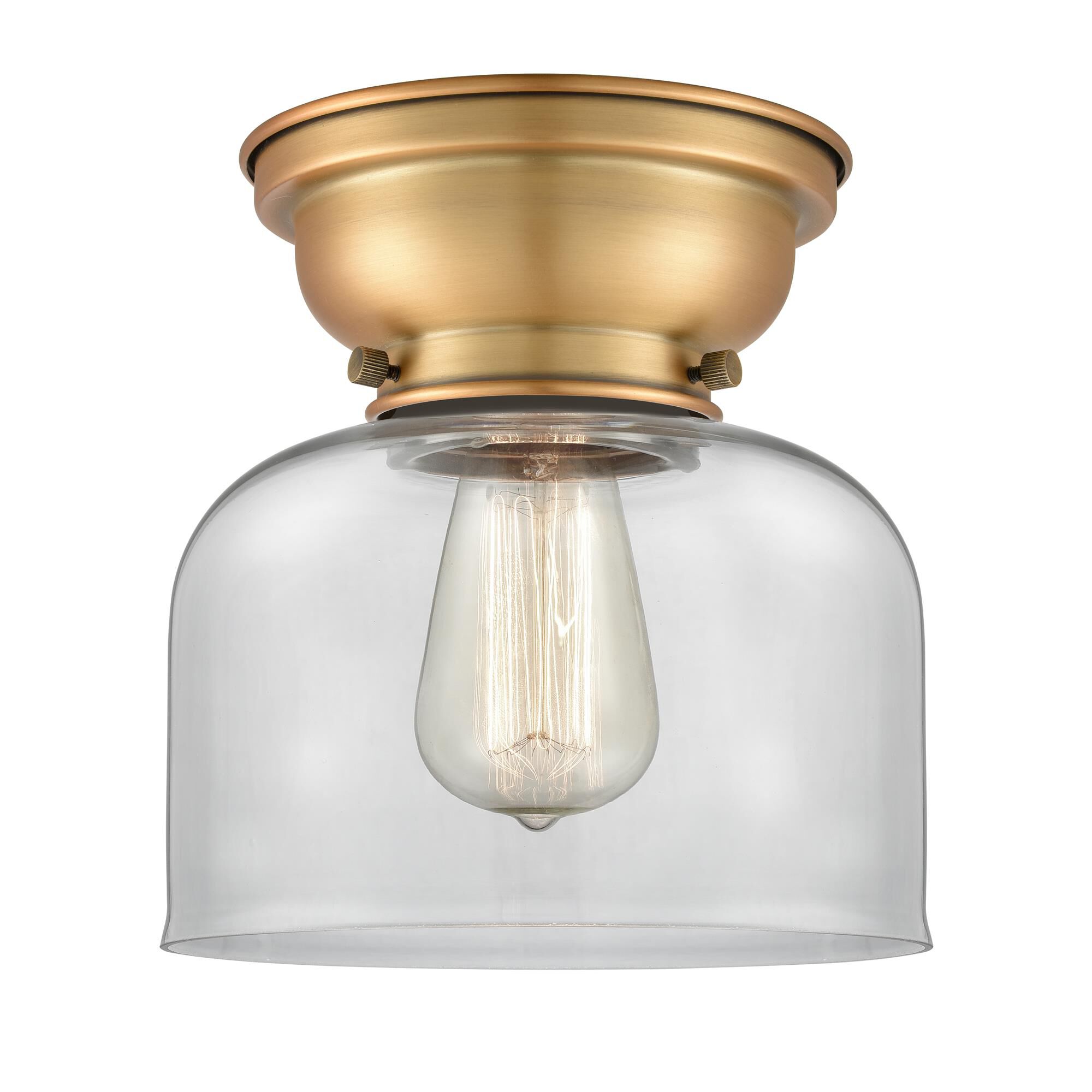 Shown in Brushed Brass finish and Clear glass