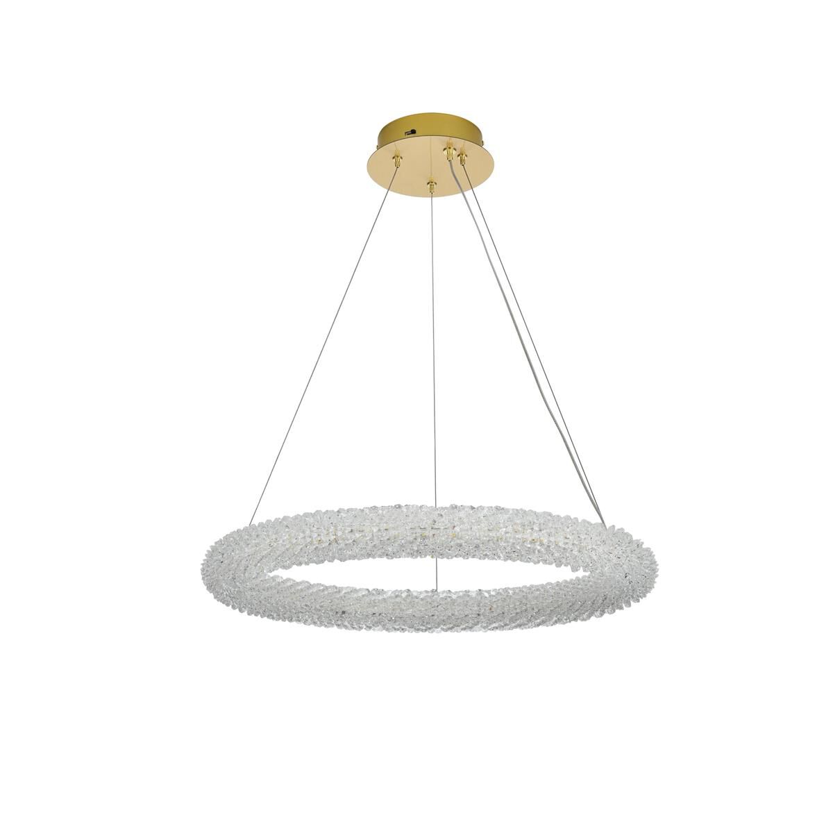 Shown in Satin Gold finish and Clear Royal Cut crystal