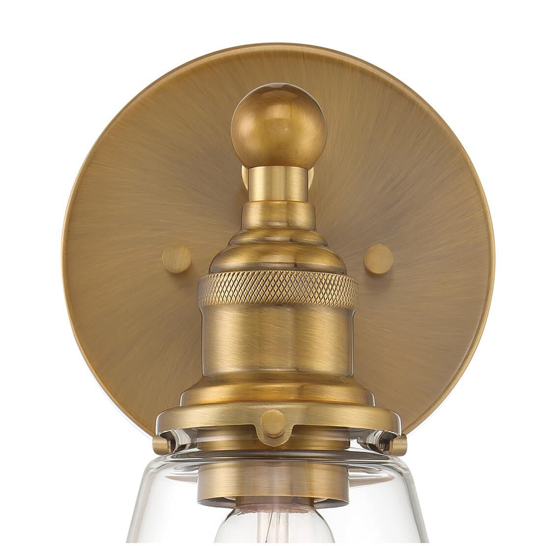 Shown in Oxidized Aged Brass finish and Clear glass