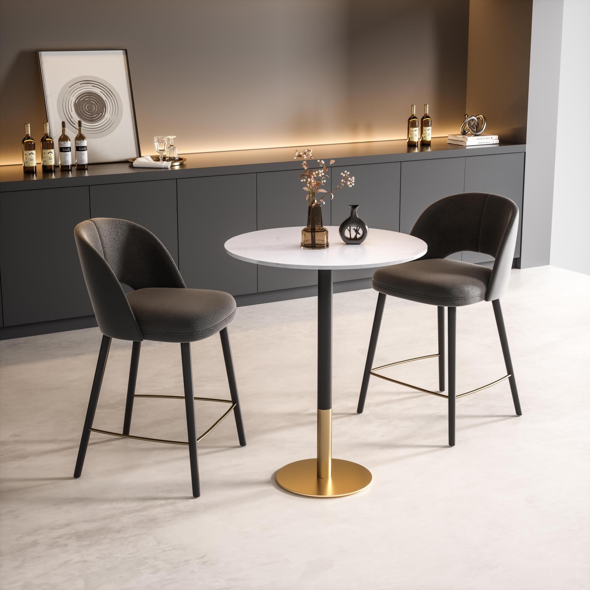 Shown in White and Gold finish