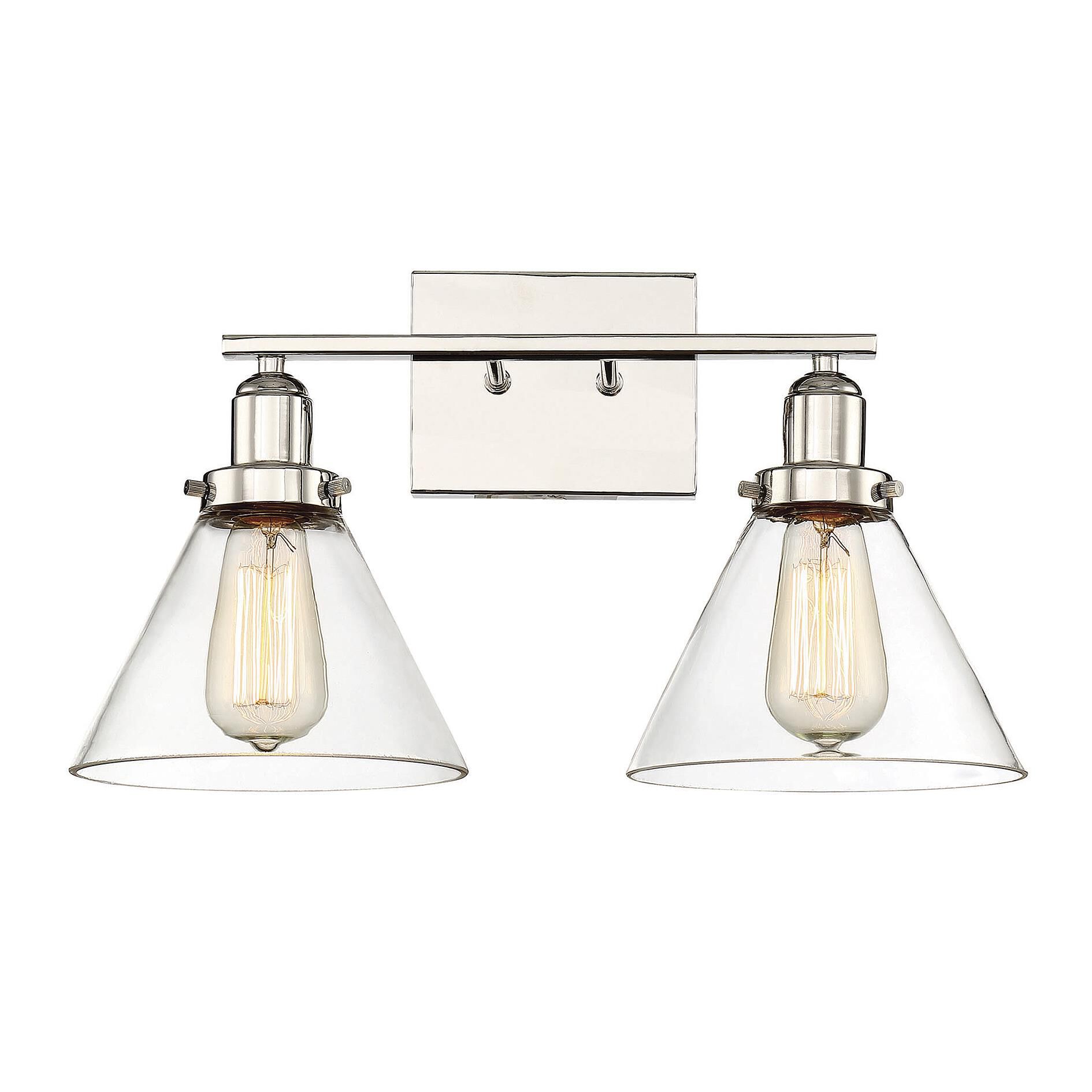 Shown in Polished Nickel finish and Clear glass