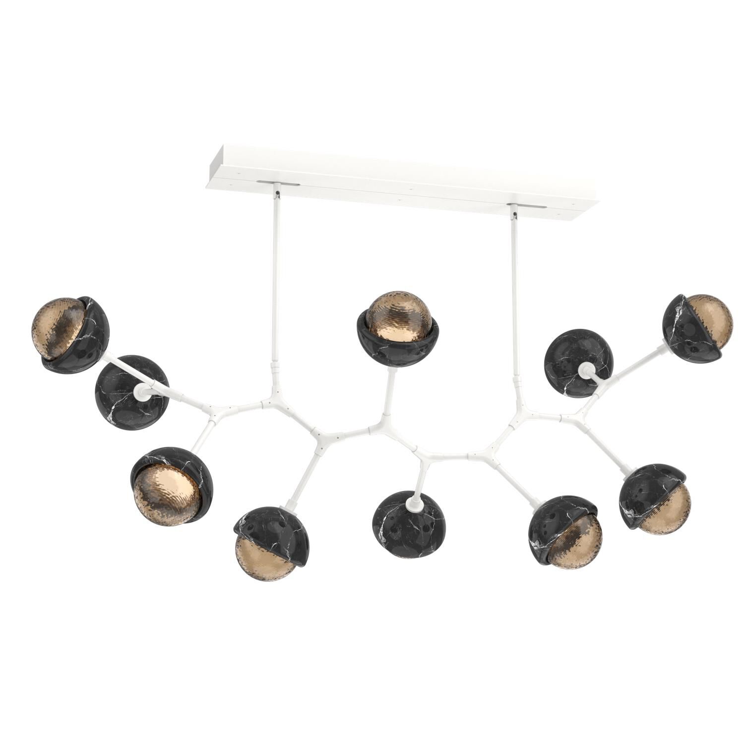 Shown in Salt White finish and Bronze glass and Black Marble accent
