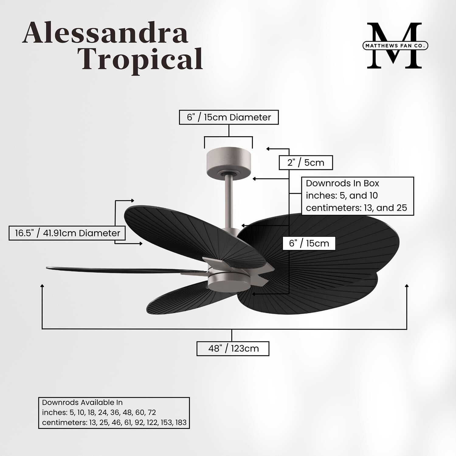 Alessandra Tropical 48 Inch Ceiling Fan by Matthews Fan Company