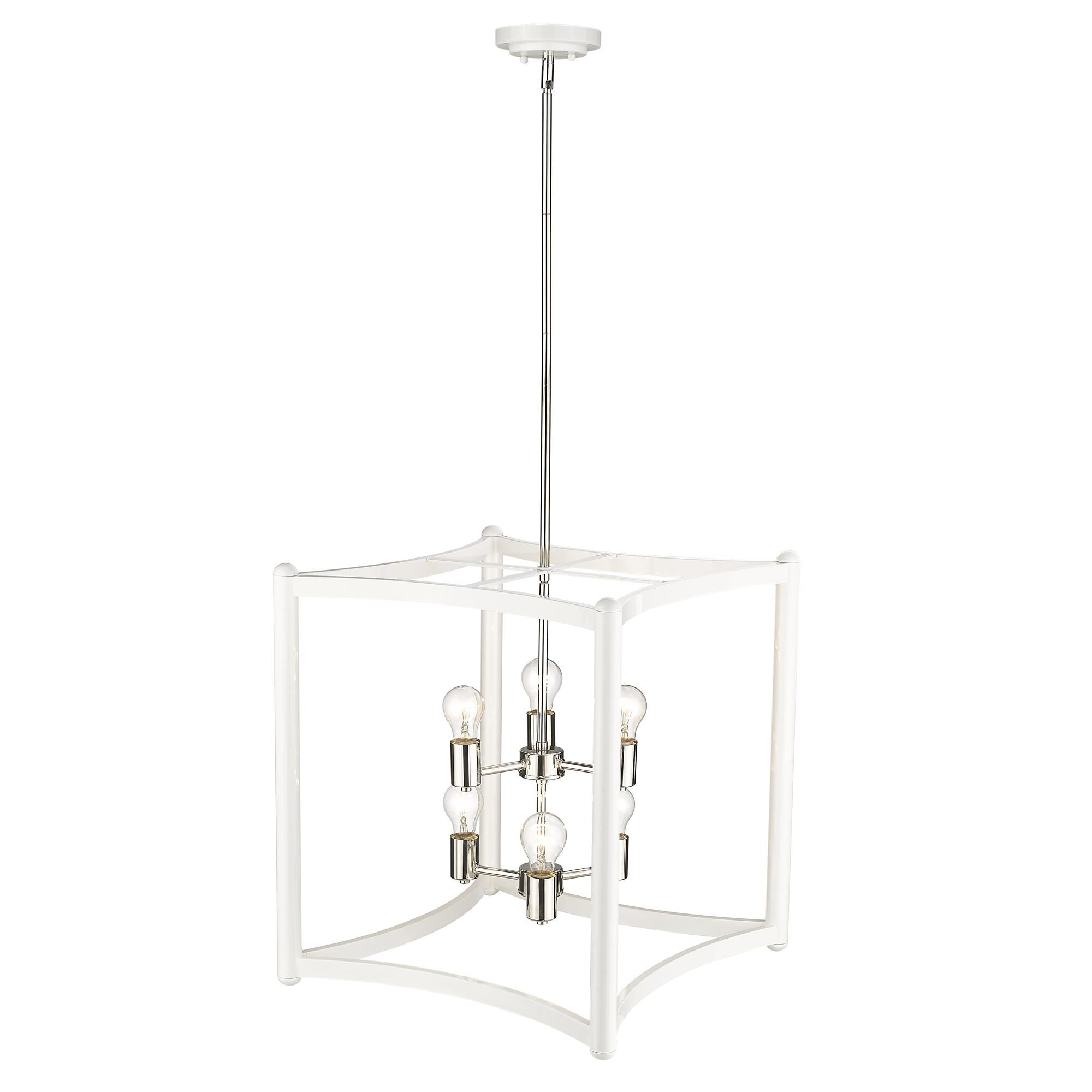 Shown in White With Polished Nickel Cluster finish