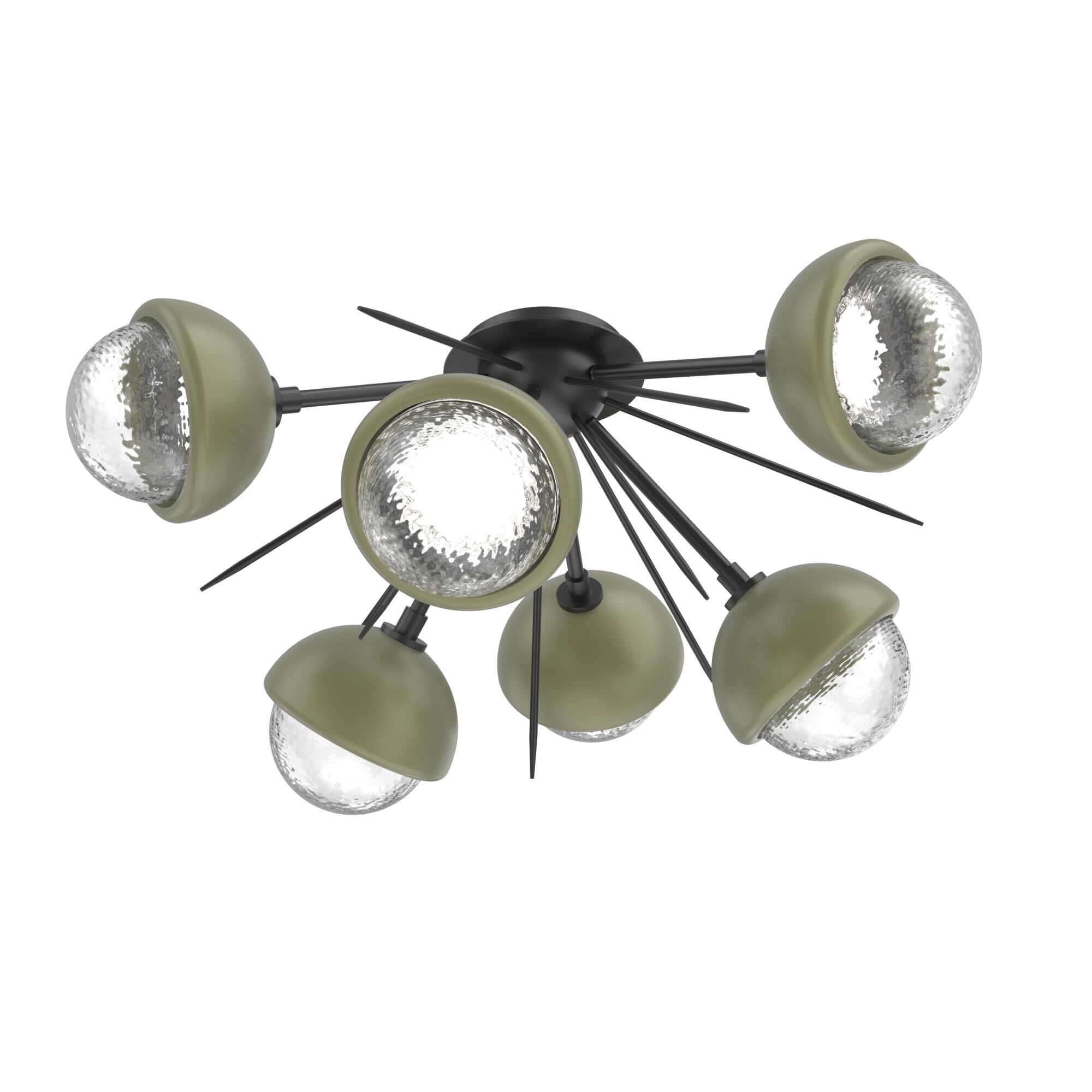 Shown in Matte Black finish and Clear glass and Sage Green accent
