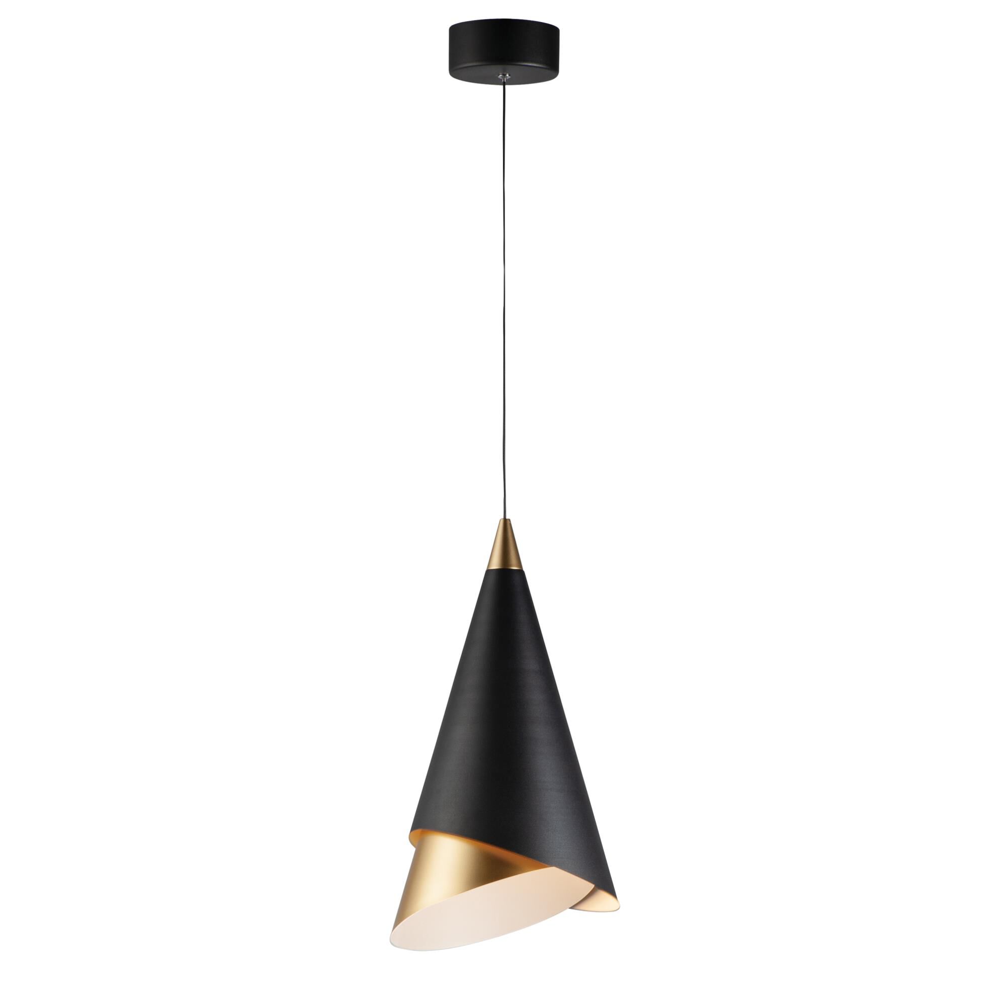 Shown in Black / Metallic Gold finish and Steel shade
